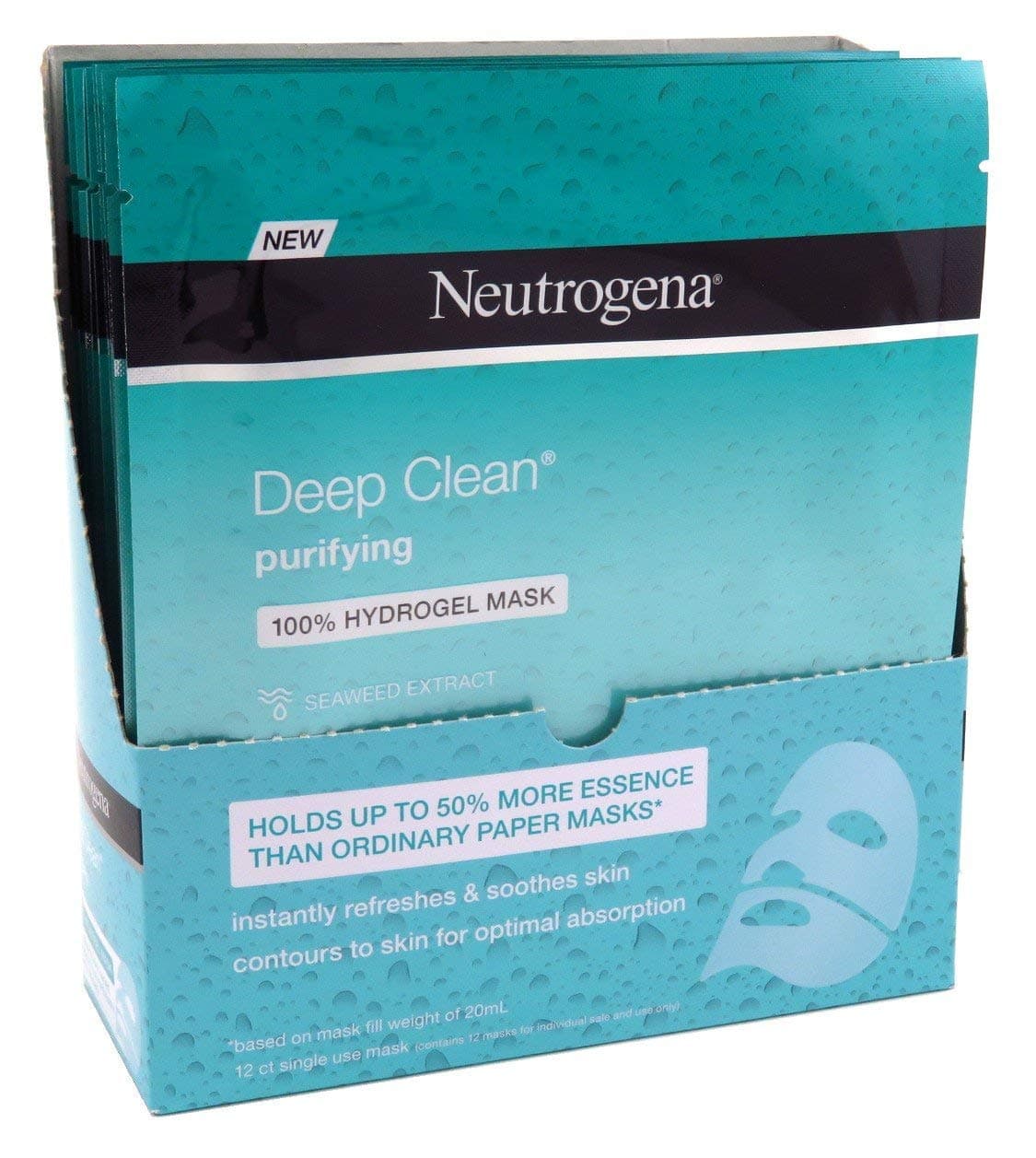 Neutrogena Deep Clean Purify Hydrogel Mask 1 Ounce (12 Pieces) (30ml)