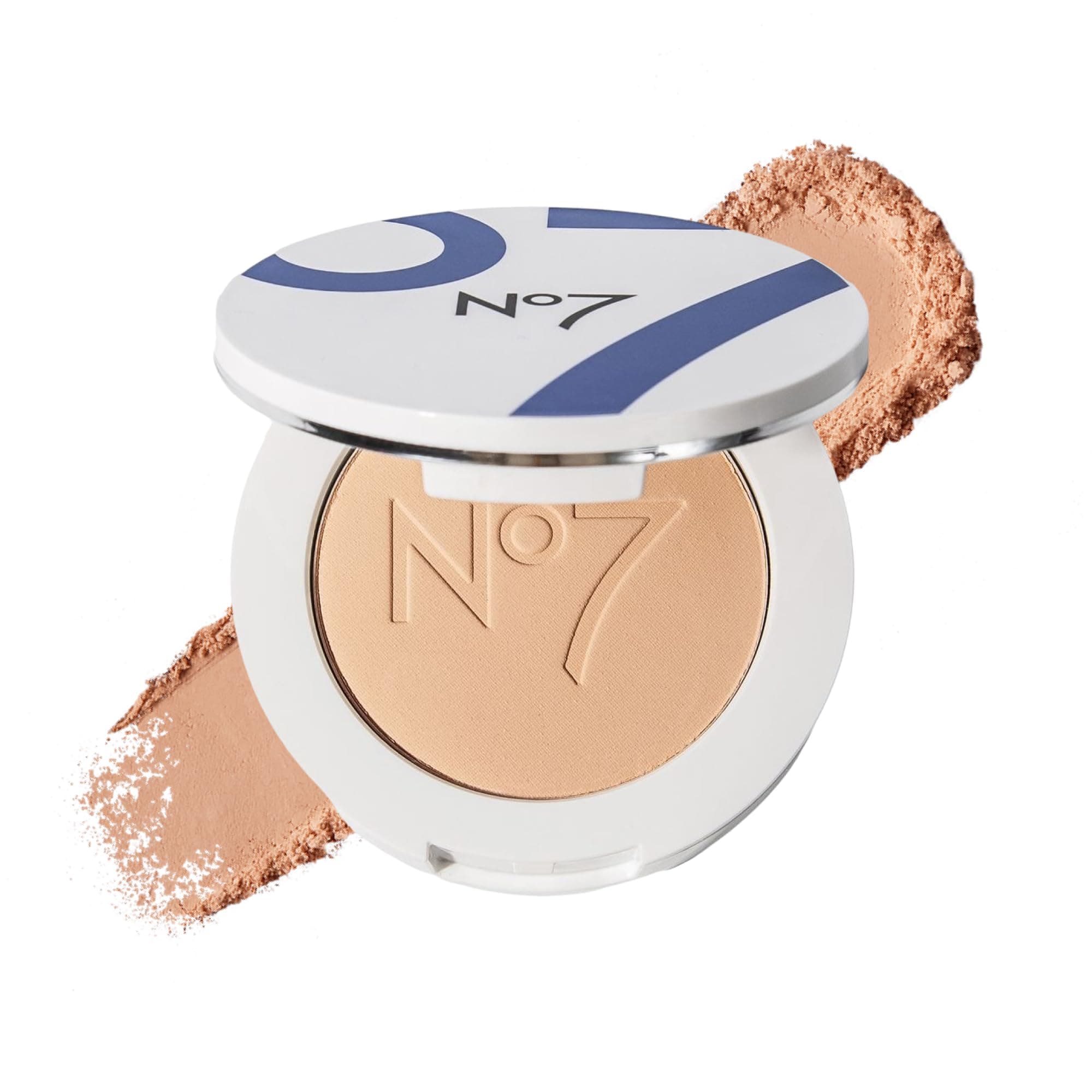 No7 Lift & Luminate Triple Action Pressed Powder - Medium - Setting Makeup for Face - Reduces Fine Lines & Enhances Glow (10g)
