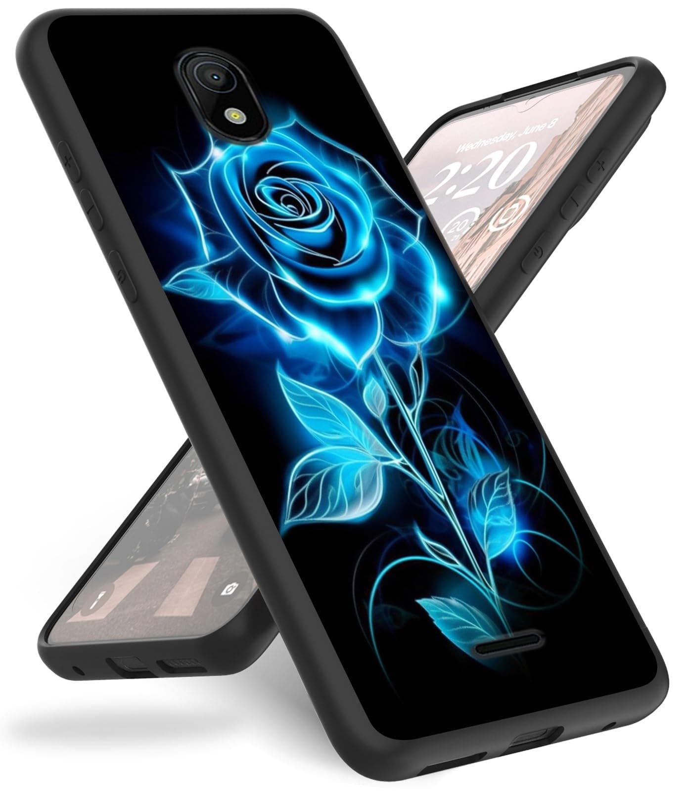 Case for Nokia C100,for Nokia C100 Phone Case,Slim Anti-Scratch Shockproof Durable Black Silicone Protective Cover Case for Nokia C100 N152DL,Glitter Roses Flower
