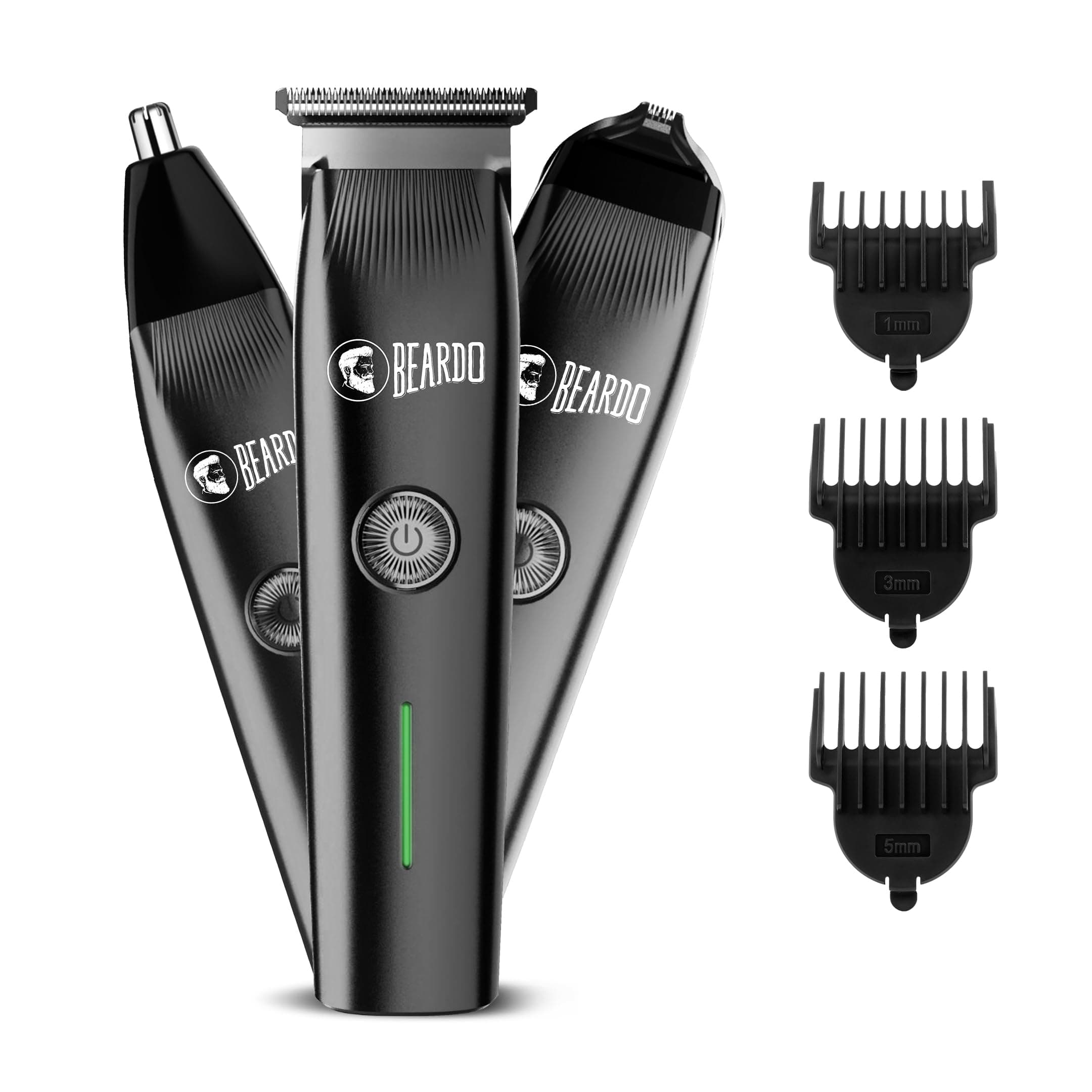Beardo Ape-X Prime 3-in-1 Multipurpose Trimmer for Men | Grooming Kit : Beard Trimmer, Precision Trimmer, Ear & Nose Trimmer | Stainless Steel self-sharpening blades | Type C charging