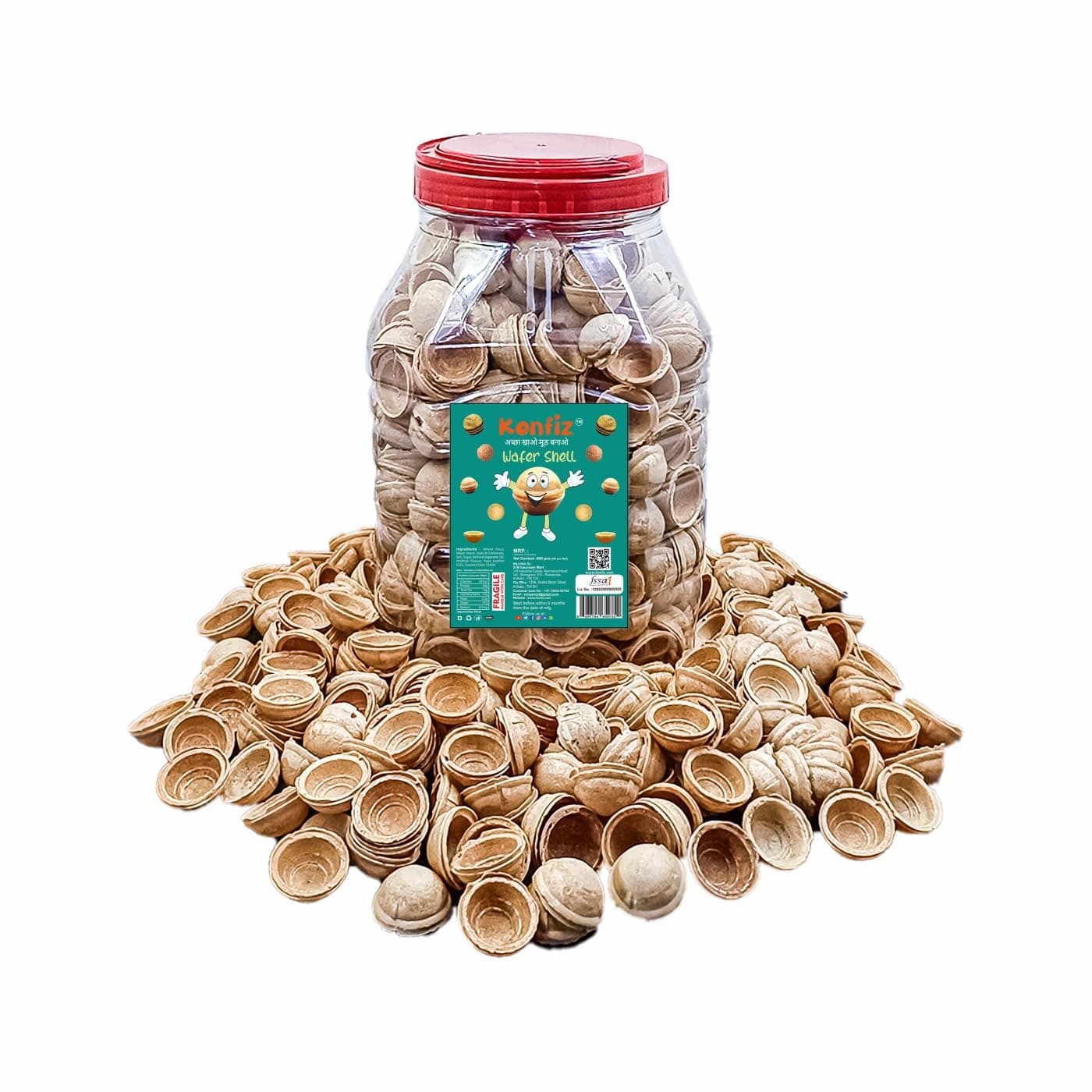 KONFIZ Wafer Shell 600pcs Sweet Chocolate Shells Shell Making for Choco Shell Cake, Ice Cream, Chocolate Balls, Candy, Rice Balls and Biscuit, Shell