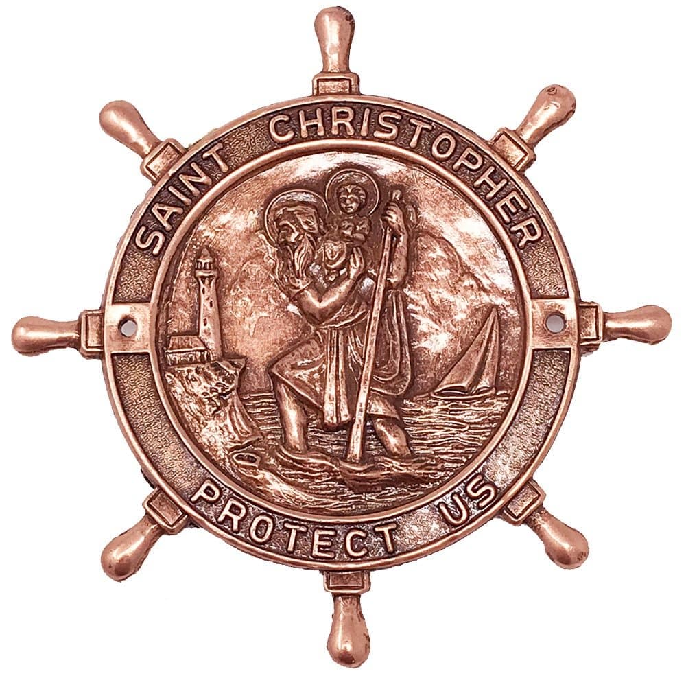 FA Dumont Saint Christopher Protect Us Boat Plaque. Made in The USA