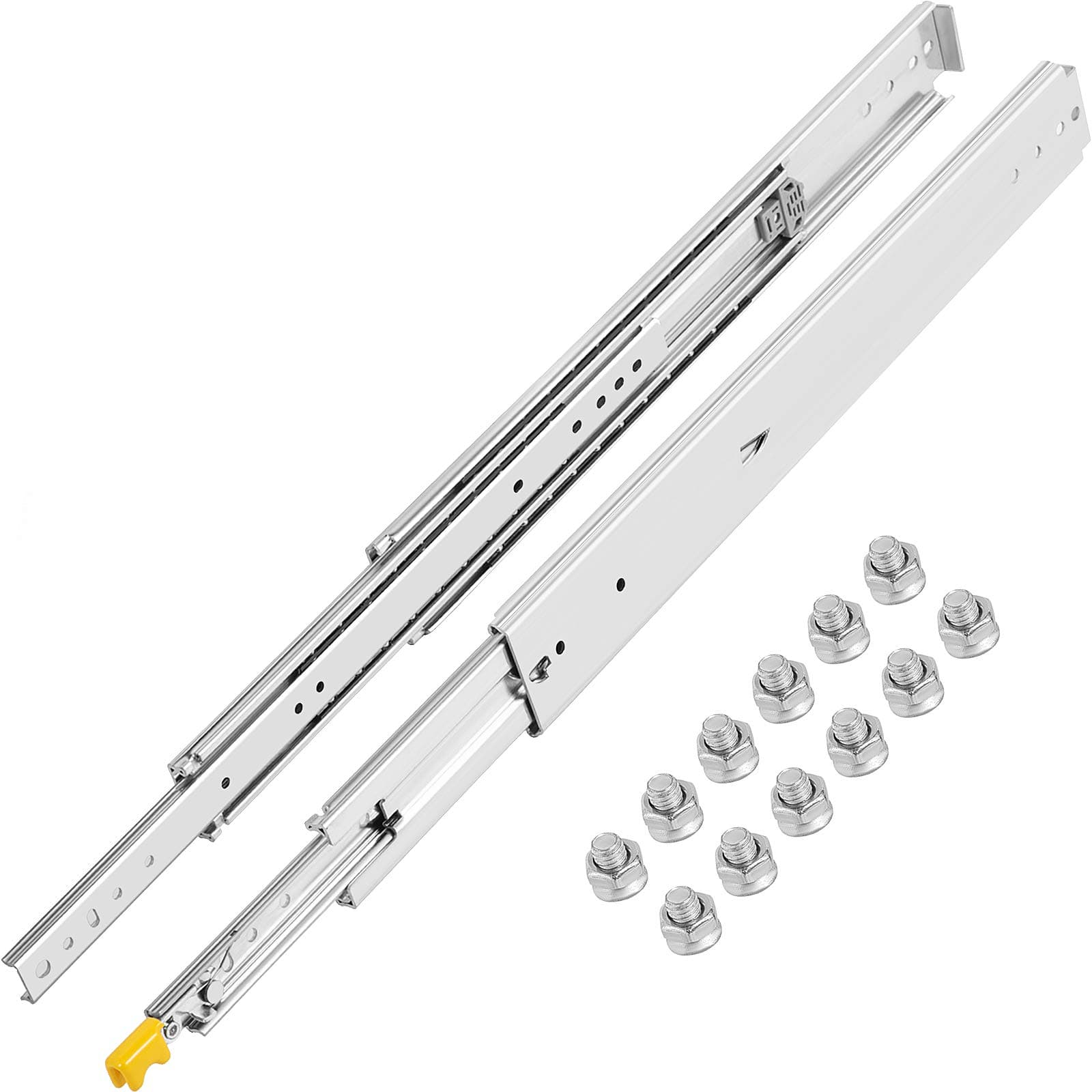 VEVOR Drawer Slides, 1 Pair 60inch Locking Drawer Slides, 500lbs Load Capacity (178 lbs When Fully Extended), Side Mount Ball Bearing Drawer Glides, Long Full Extension Drawer Slide
