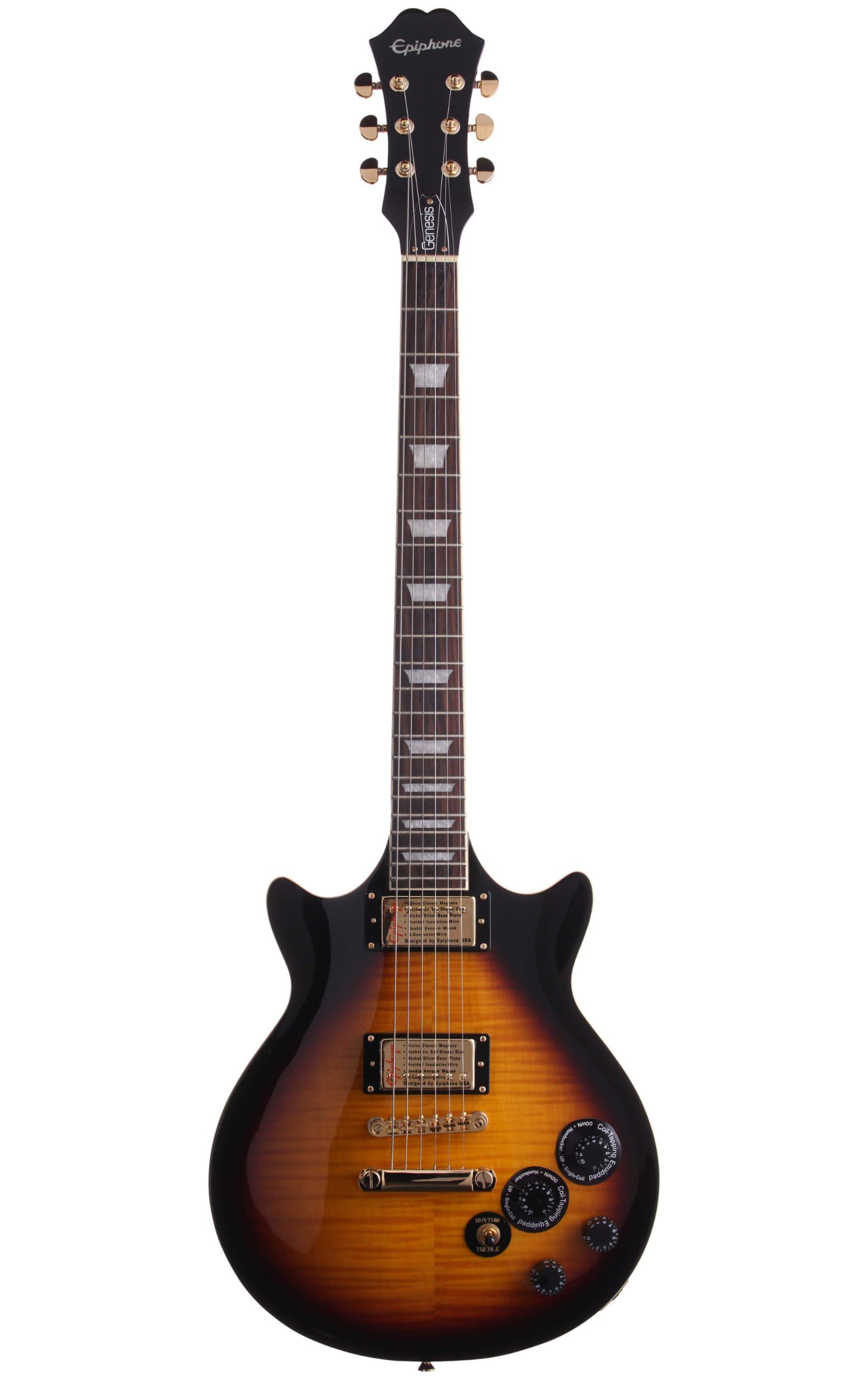 Epiphone EGGNVSGH3 Genesis Deluxe Pro Solid-Body Electric Guitar, Vintage Sunburst