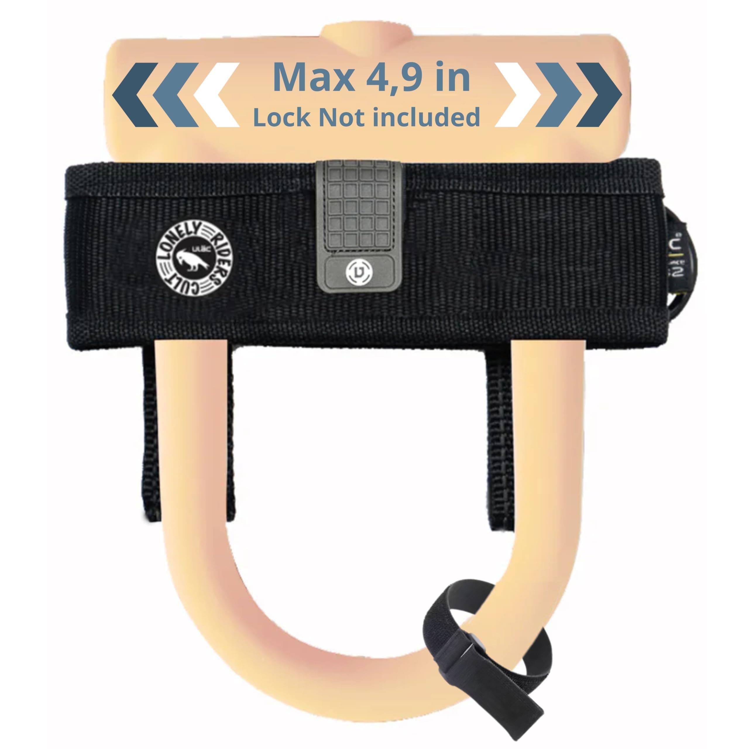 ULAC - Adjustable U D Lock Holder Maximum Width 5 Inches | Compatible with Bicycles High Durability Lightweight 0.12 lbs | Sturdy Nylon Material Easy Mount Frame Handlebar Universal