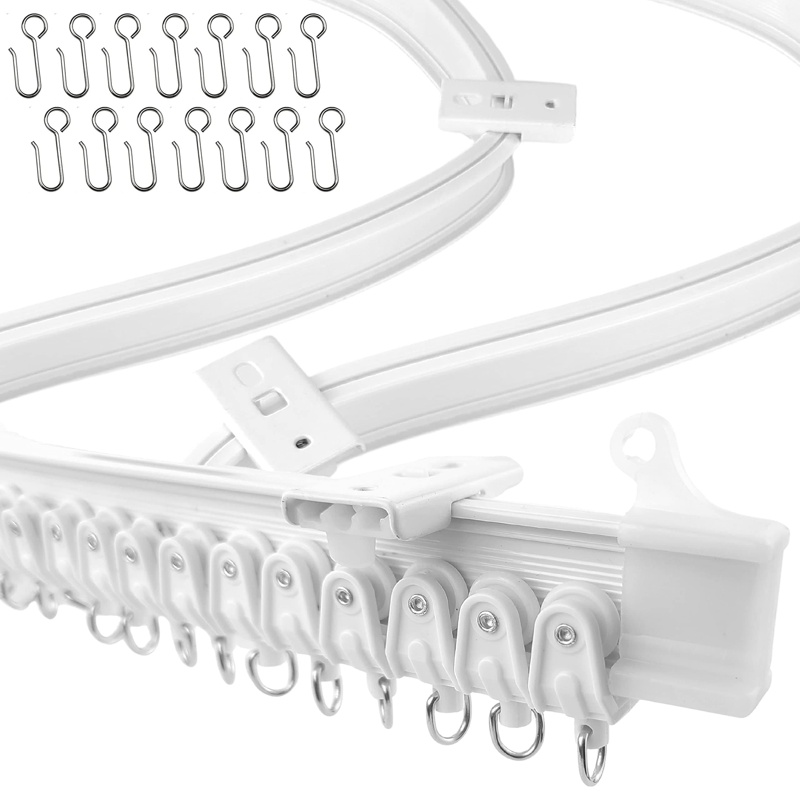 5M Ceiling Curtain Track | Ceiling Track Ceiling Mount for Curtain Rail with Track Curtain System | Bunk Bed Curtains RV Curtain Track | Bendable Ceiling Track Room Divider Ceiling Track for Curtains