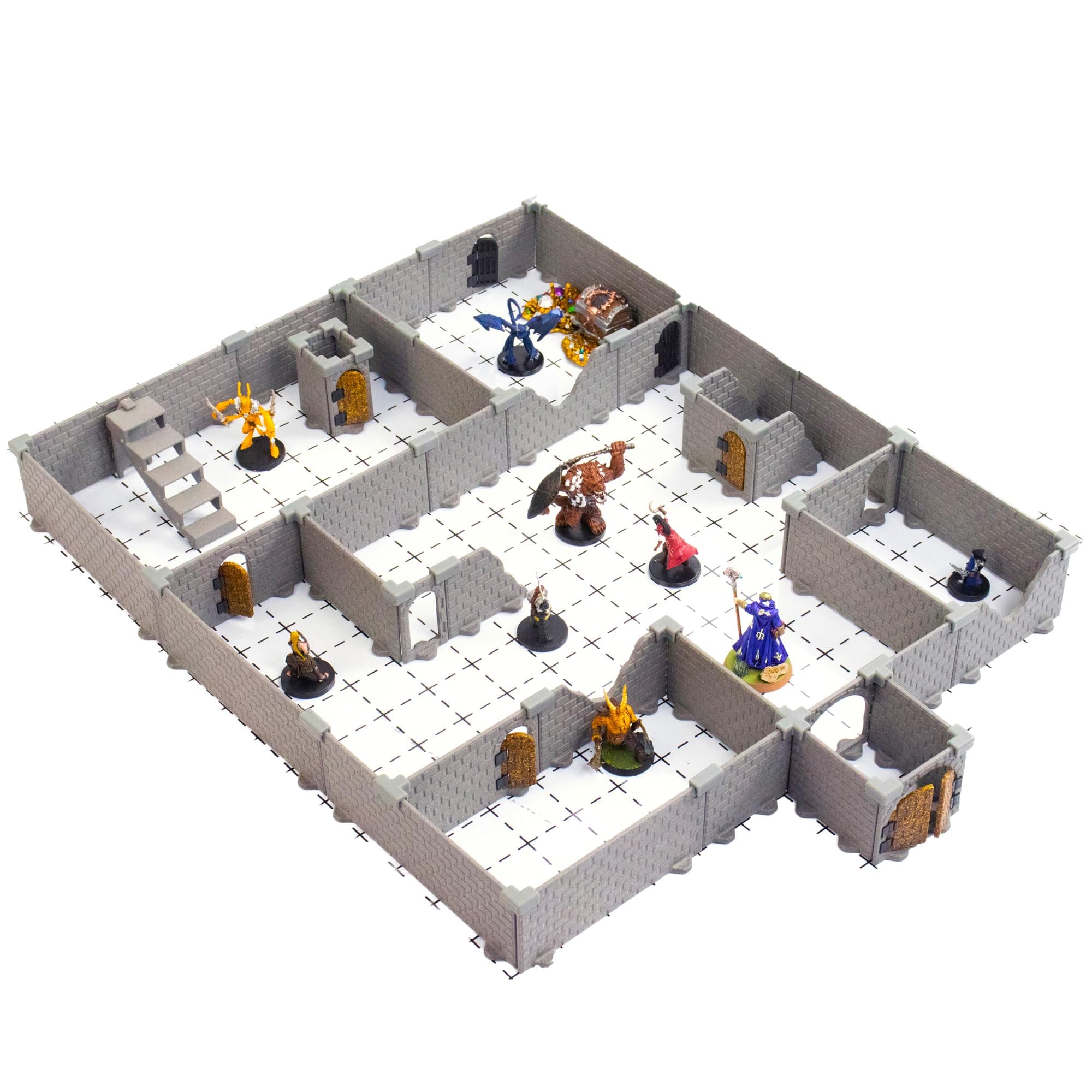Dirt Cheap Dungeons Modular Dungeon System - Squire Set TT RPG Terrain Building for Dungeons & Dragons, Pathfinder, War Gaming, and More!