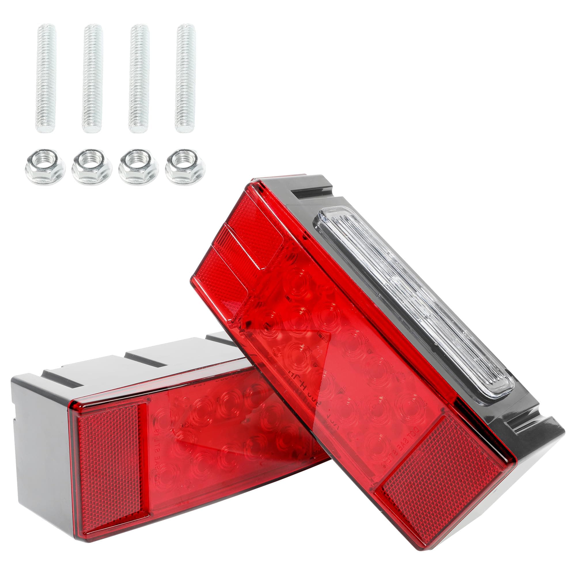 2PCS Trailer Lights, 12V Tail Stop Turn Running LED Lights, Submersible Low Profile Rectangular for Trailers, Truck, Boat, Car Accessories