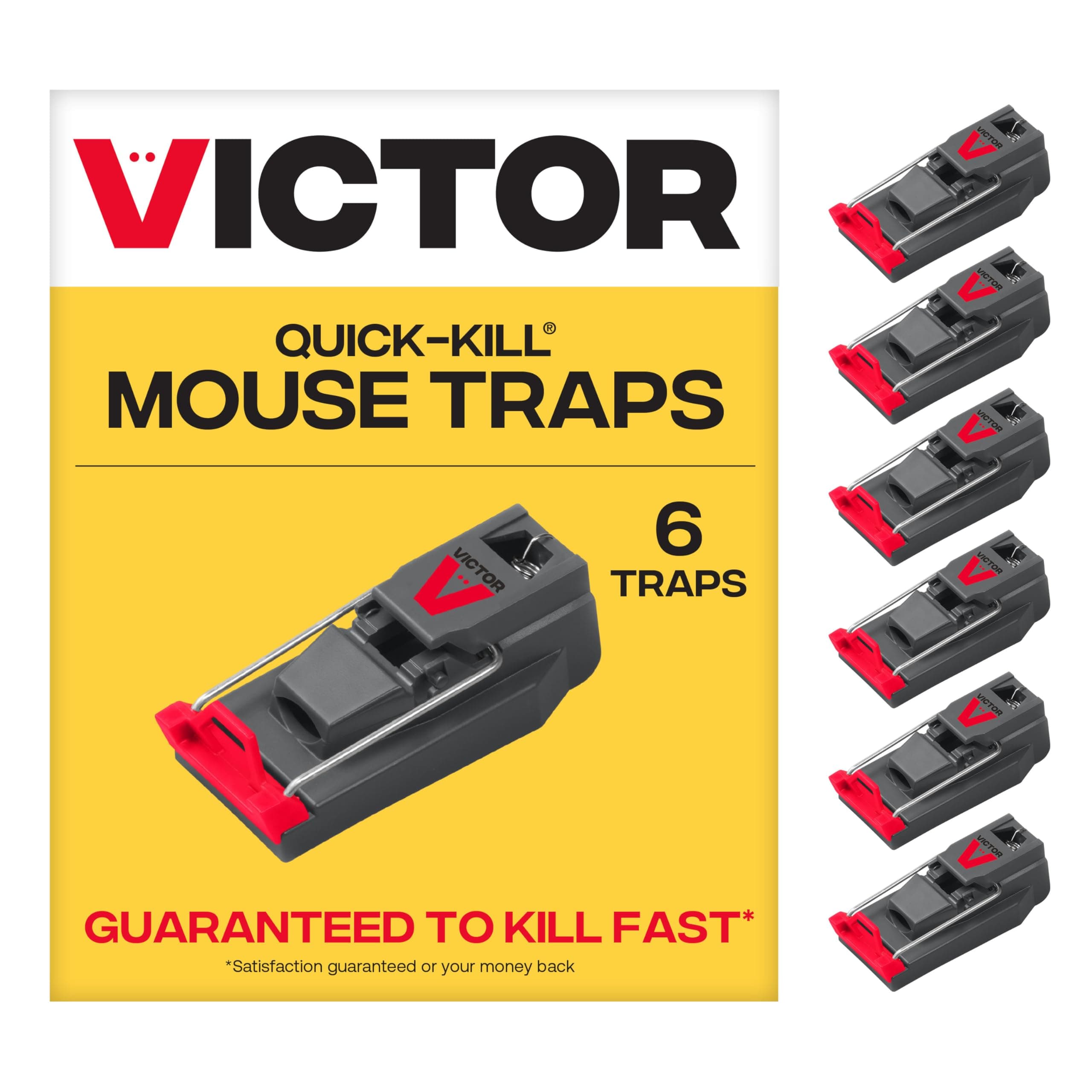 M123SSR Quick-Kill Easy Set Mouse Trap - 6 Reusable Mouse Traps