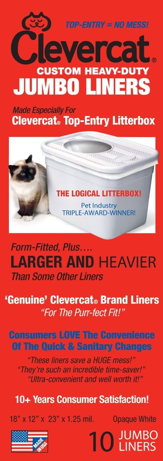 Jumbo Liners for Clevercat Top Entry Litter Box, 10-Pack