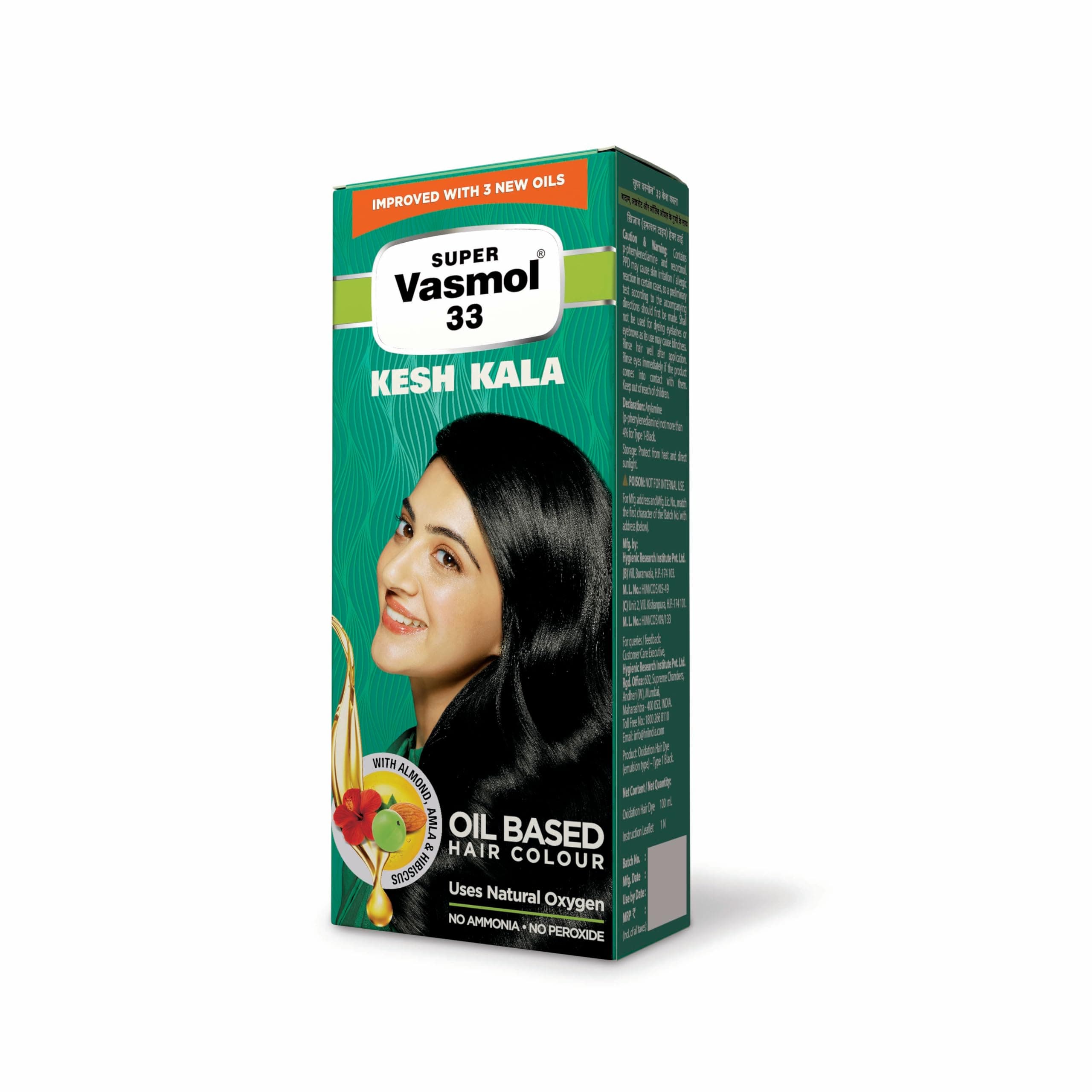 Vasmol Super Vasmol 33 Kesh Kala -100Ml, Cream