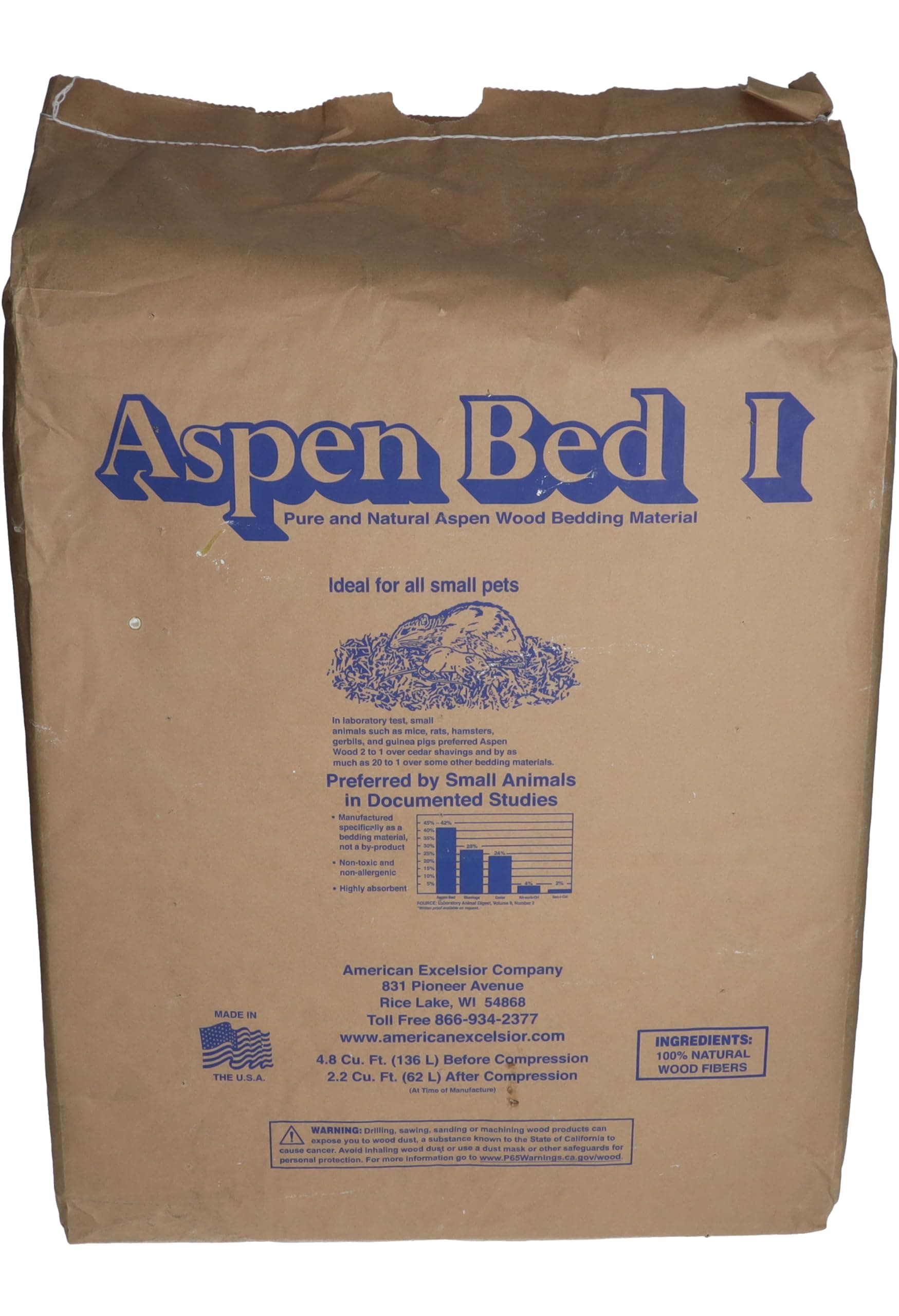 Aspen Bedding Bulk 14.5kg | Reptile Substrate | Snake Bedding | Bulk Bale