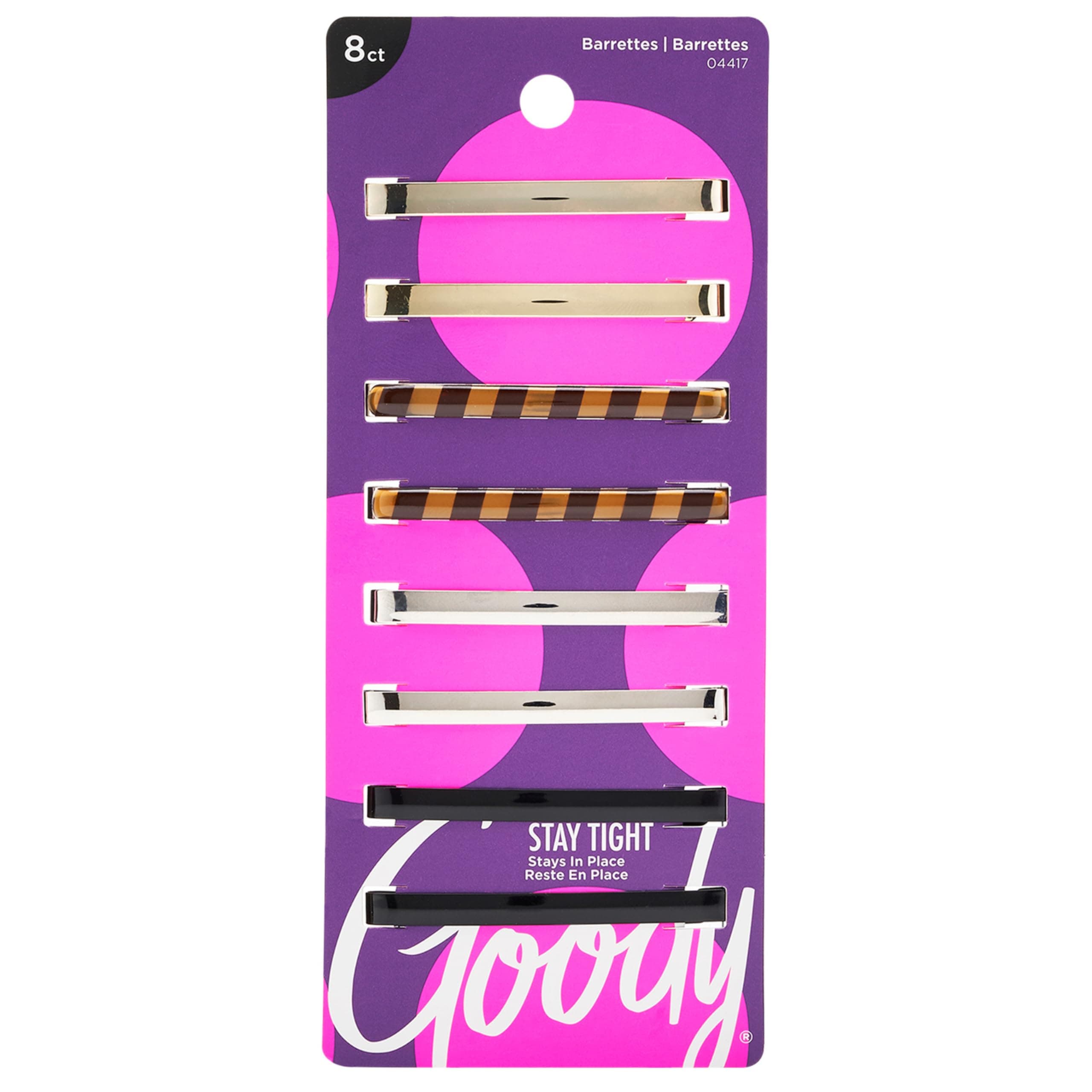 Goody 1941119 Classics Stay Tight Barrettes, Patterned ' 8 Units