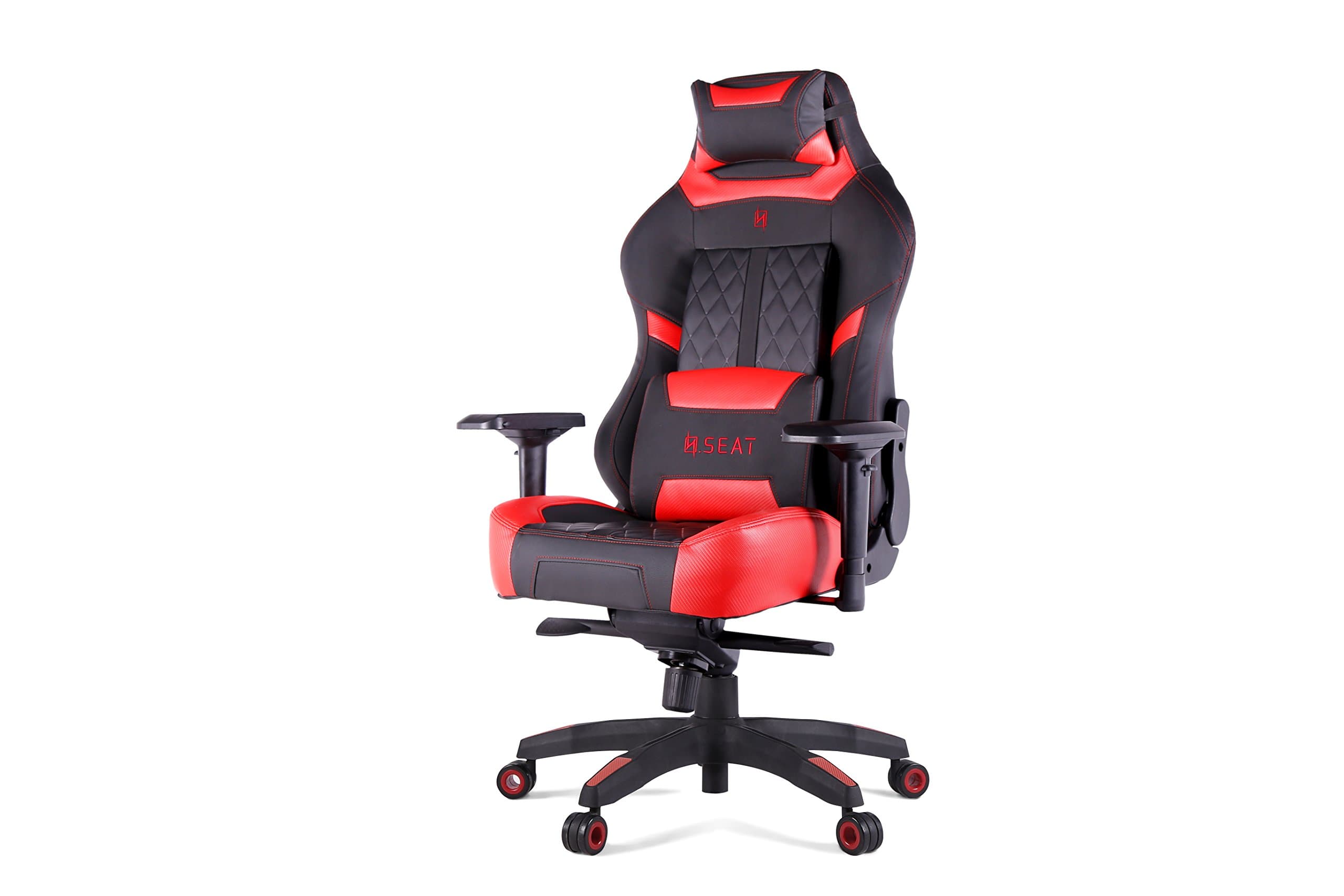 N Seat Pro 600 Series Executive Racing Design Computer Gaming Office Swivel Chair with Lumbar Support and Headrest Pillow Included, Red