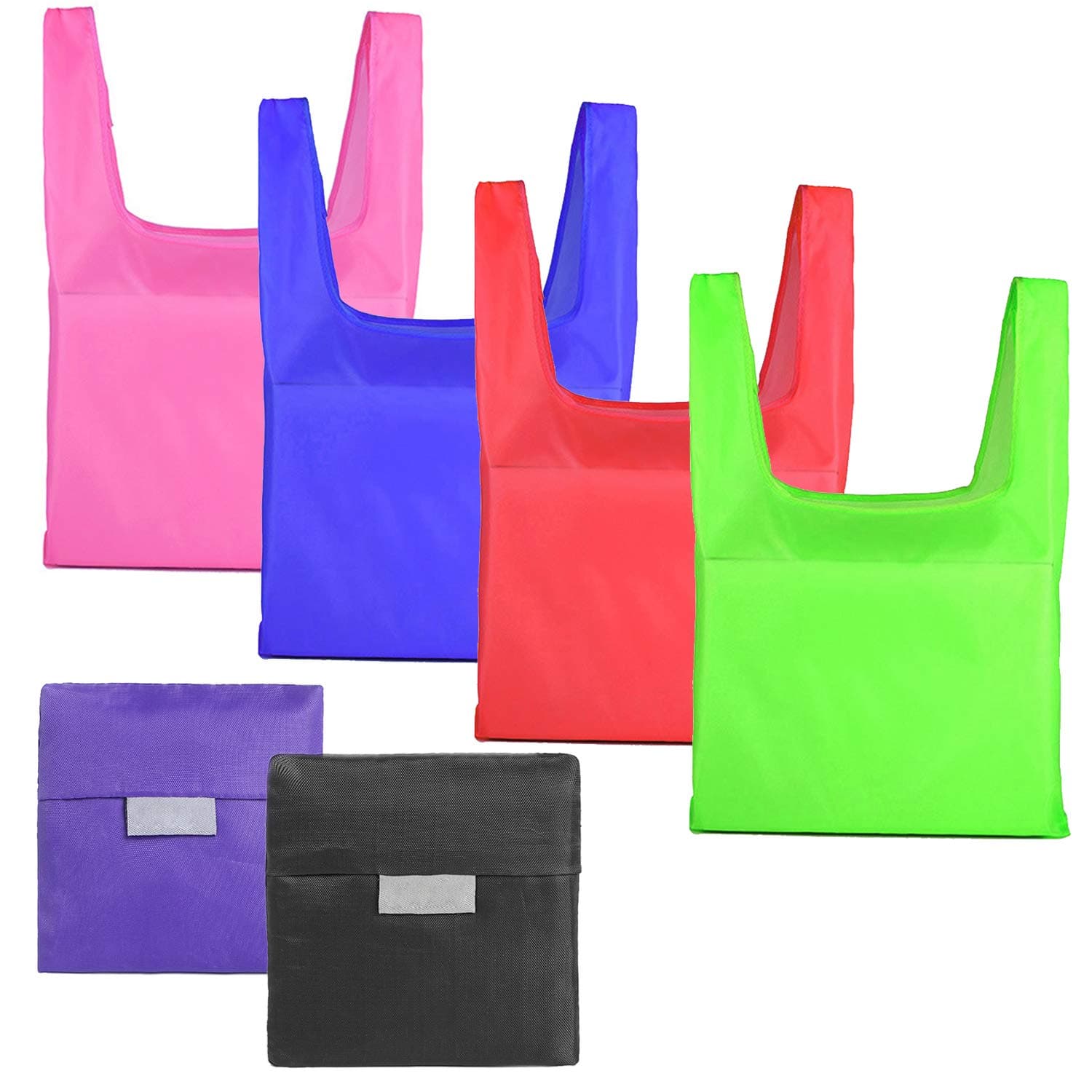 6 Pack Reusable Grocery Bags, Foldable Eco-Friendly Washable, Durable and Lightweight