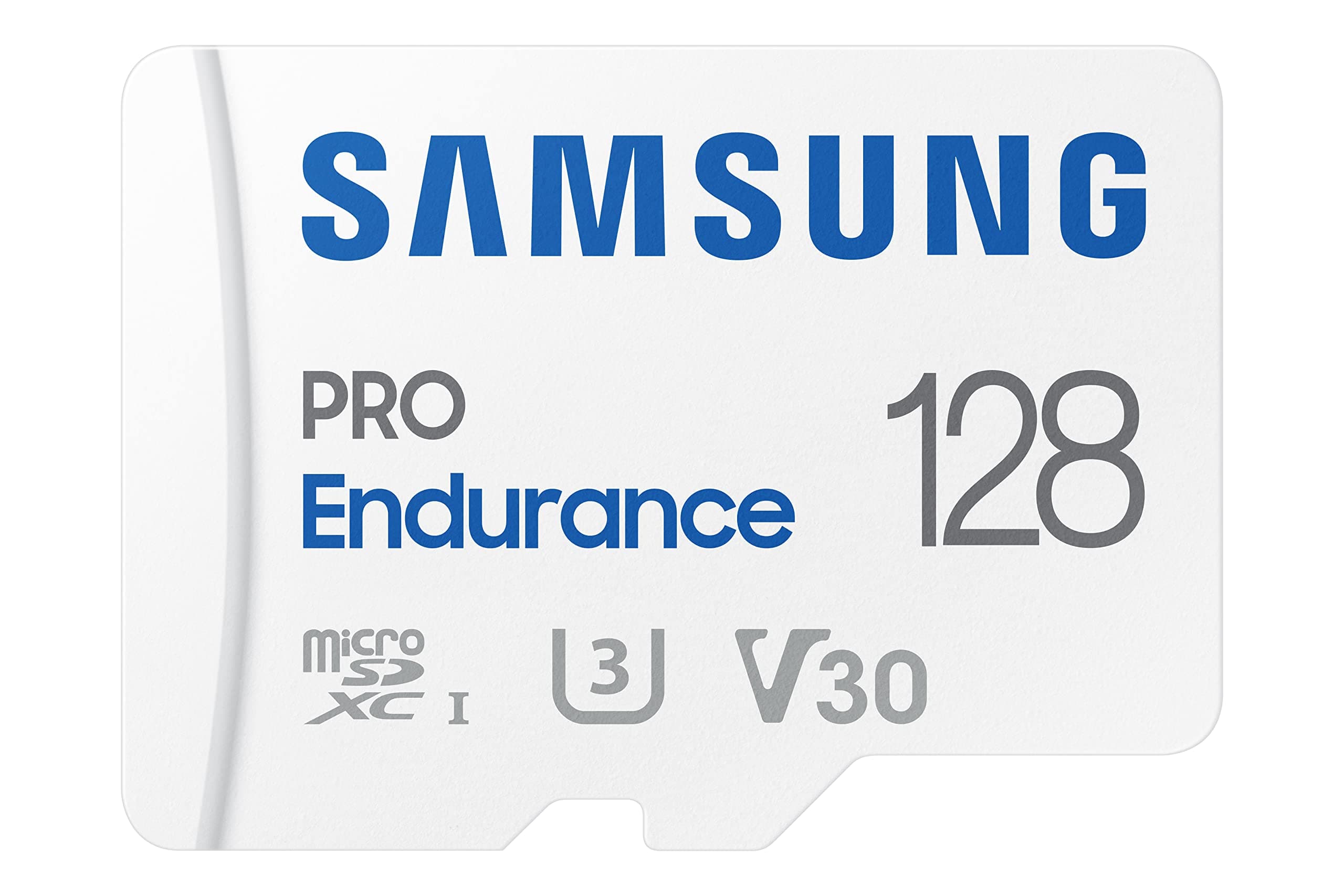 Samsung PRO Endurance 128GB MicroSDXC Memory Card with Adapter for Dash Cam, Body Cam, and Security Camera – Class 10, U3, V30 (MB-MJ128KA/AM)