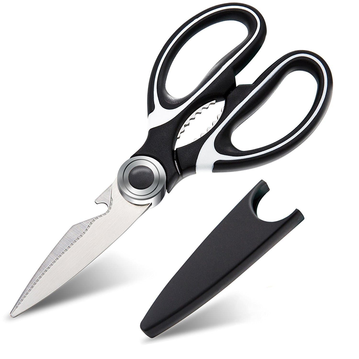 TICARE Kitchen Shears-4992 Shears, Fish, Vegetables and BBQ, Black