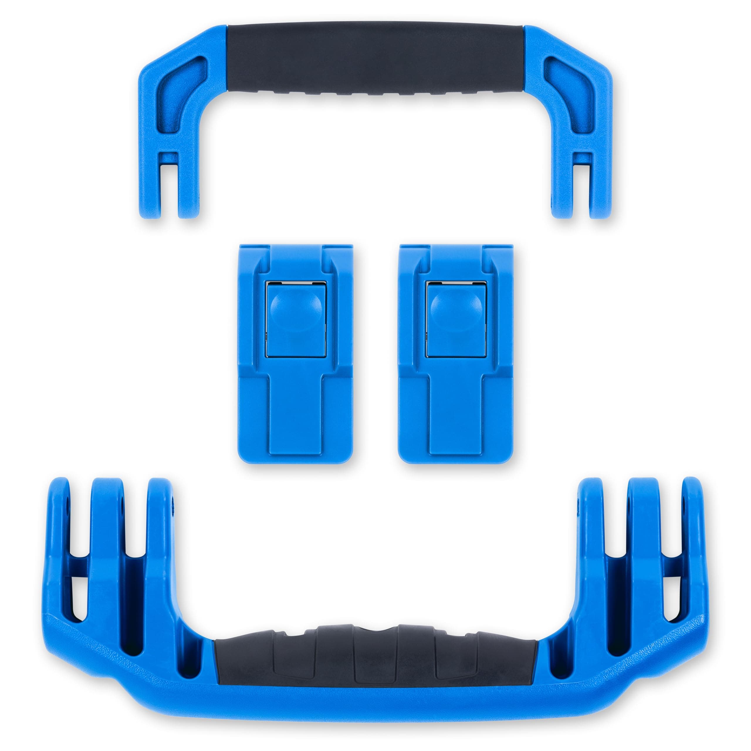 Pelican 1535 Replacement Handle & Latch Set by ColorCase - Blue Handle and Push Button Latches
