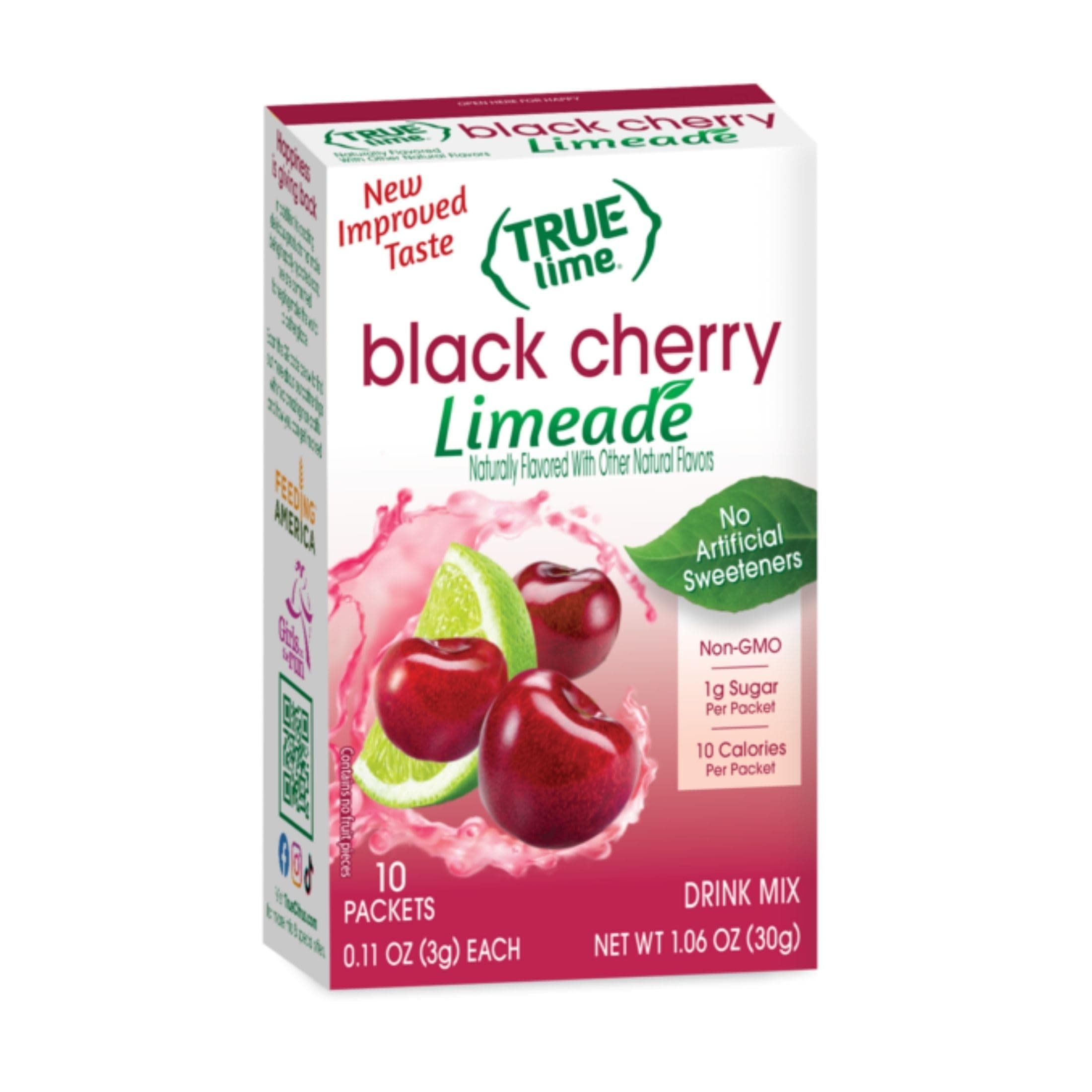 True Lime Black Cherry Lime Aede, 10 Bags, 1.06 oz (30 g) (1.06 oz) True Citrus
