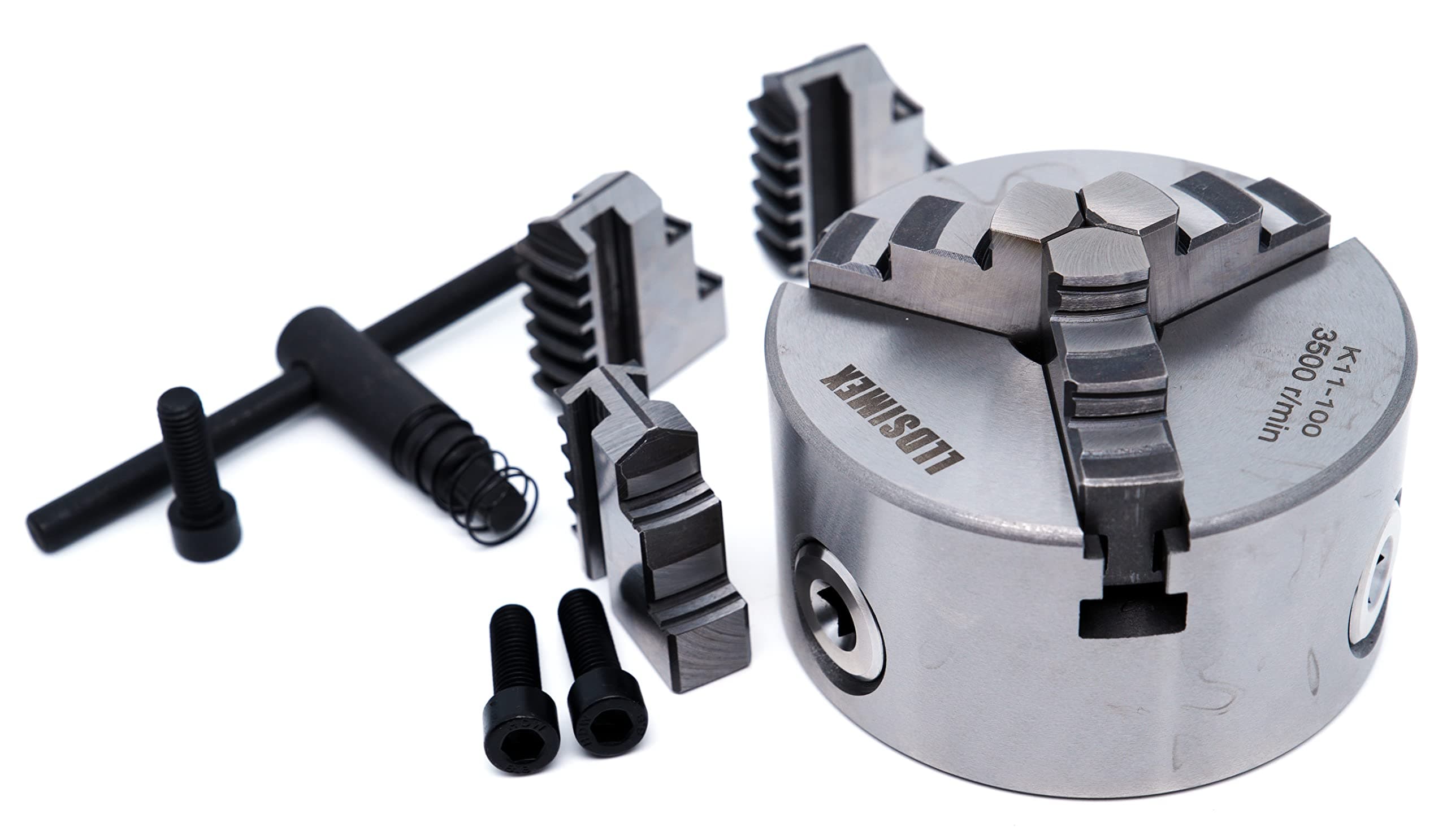K11-100 Chuck 3 Jaw Self-Centering Lathe Chuck 4"/100mm With Internal and External 2 Set Jaws