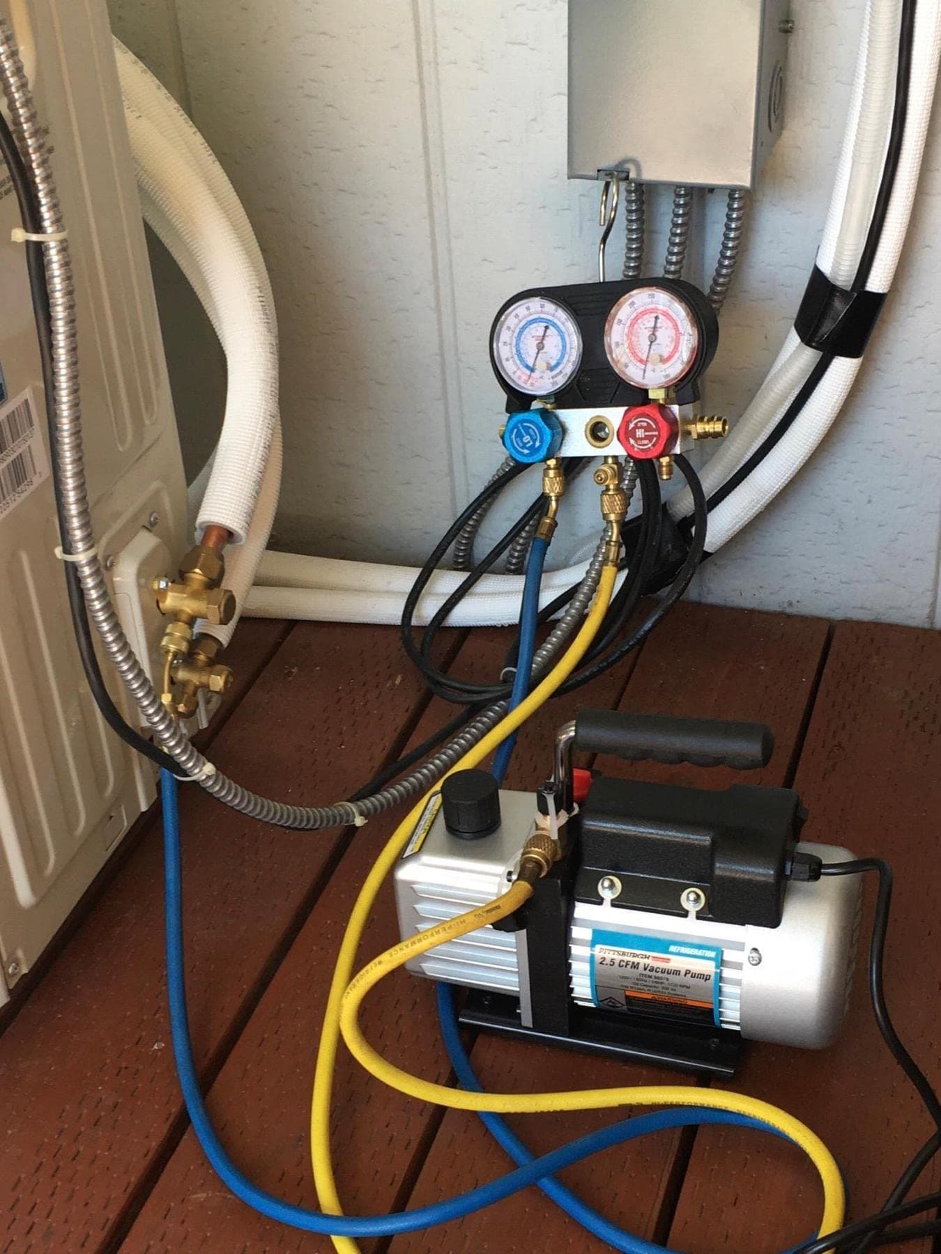 2.5 CFM 1/6 HP One Stage Vacuum Pump Air Conditioning HVAC