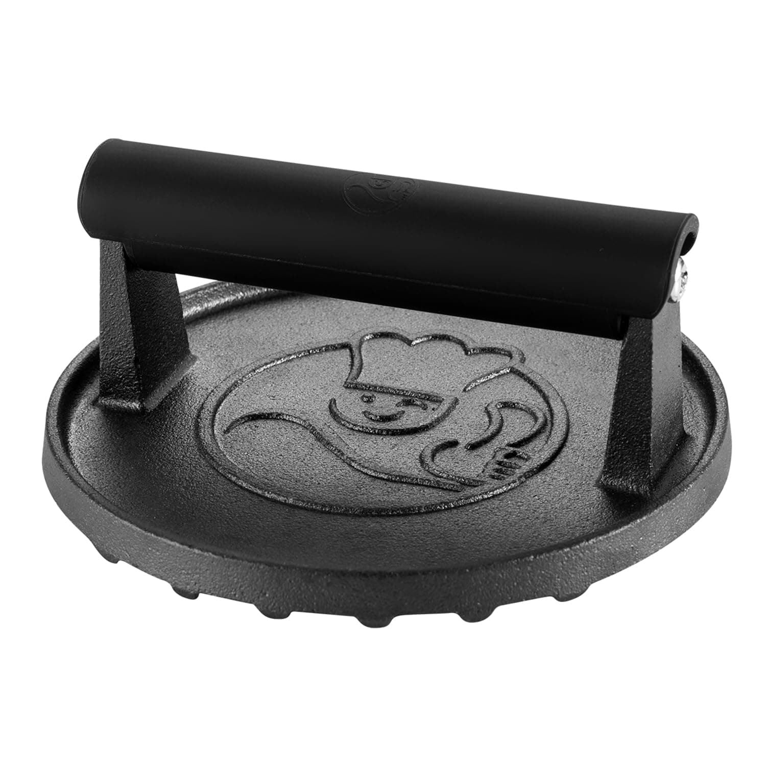 Smash Burger Press for Griddle, 2 lb Heavy Duty Burger Smasher Tool with Heat-Resistant Handle, Premium Cast Iron Bacon & Sandwich Maker, Hamburger Press for BBQ Grilling Accessories, 5-Year Warranty