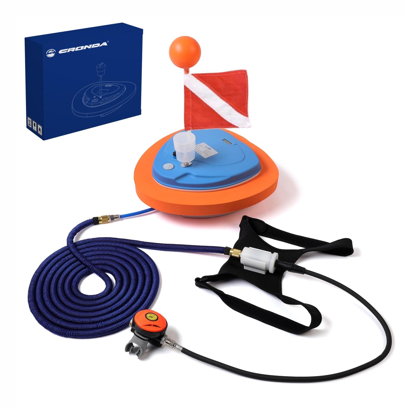 Base Upgraded Scuba Diving Ventilator Tankless Diving System,Portable Rechargeable Scuba Diving Tank, Waterproof Air Compressor,Swimming Pool Toys Diving Toys,Dive Without Tanks