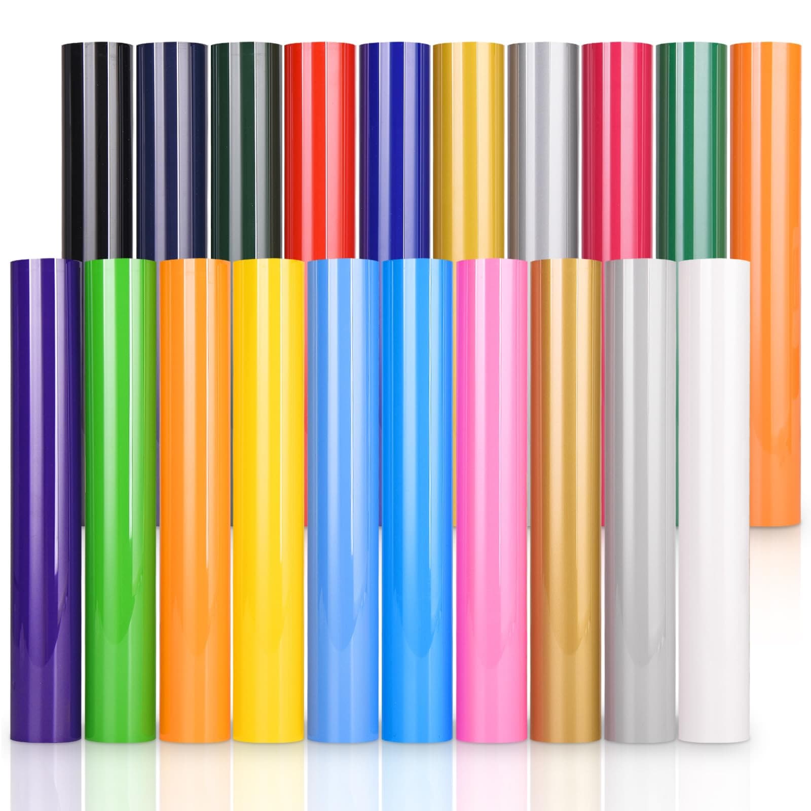 20 Pack Heat Transfer Vinyl Sheets - 30.5 x 20 cm Iron on Vinyl for Silhouette Cameo, HTV Vinyl Bundle for Shirt, Clothes, Hats, Pants, Other Fabric