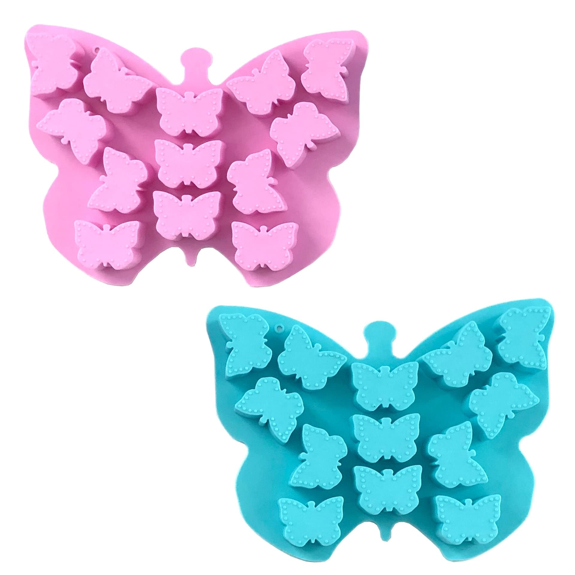 Butterfly Ice Cube Molds (2 pcs) Craft Silicone Ice Cube Tray Shapes - Small Butterfly Molds for Cocktails & Chocolate