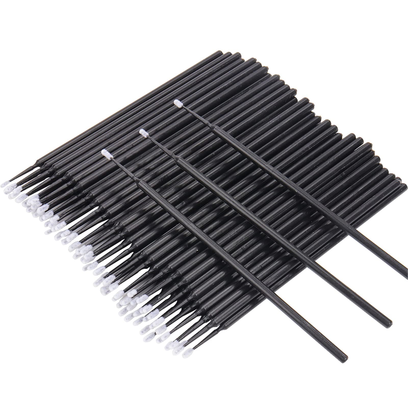 400 PCS Micro Applicator Brushes Disposable Eyelash Extension Microswab Mascara Wands Brush For Lash Remover Brush Tools Black(head diameter 1.5mm)