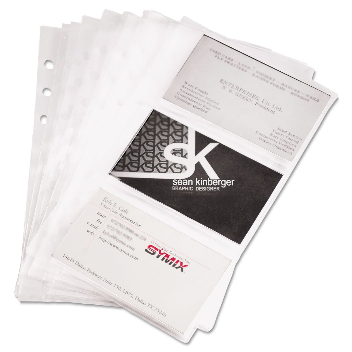 Samsill 81079 Refill Sheets for 4 1/4 X 7 1/4 Business Card Binders 60 Card Capacity 10/Pack