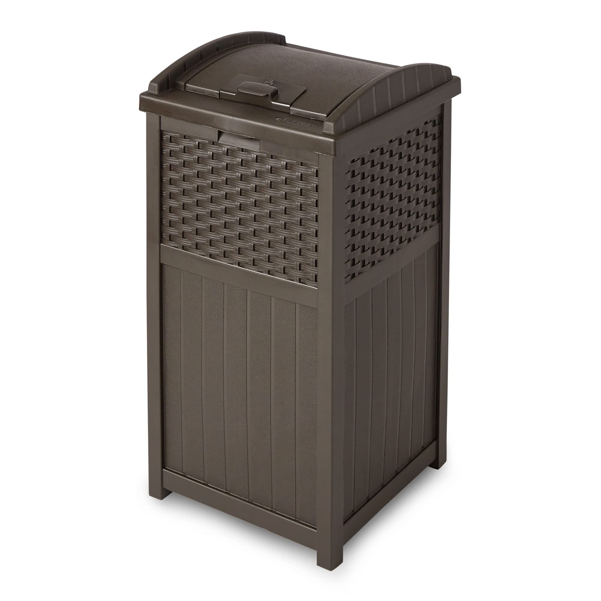 Suncast Rattan Style Dust Box Trash Hideaway