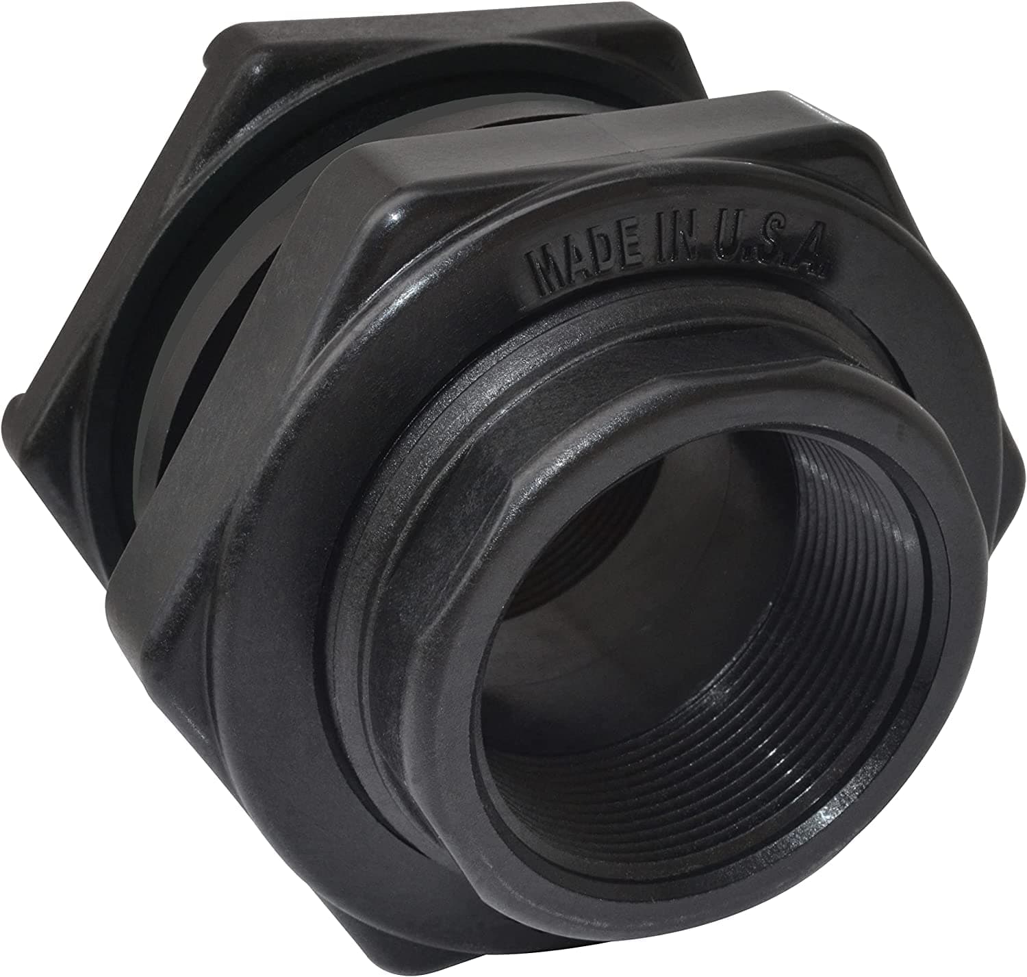 Little Giant AD-BH-2 Bulkhead Fitting Suitable for Ponds, 2-Inch FNPT, Black, 566257