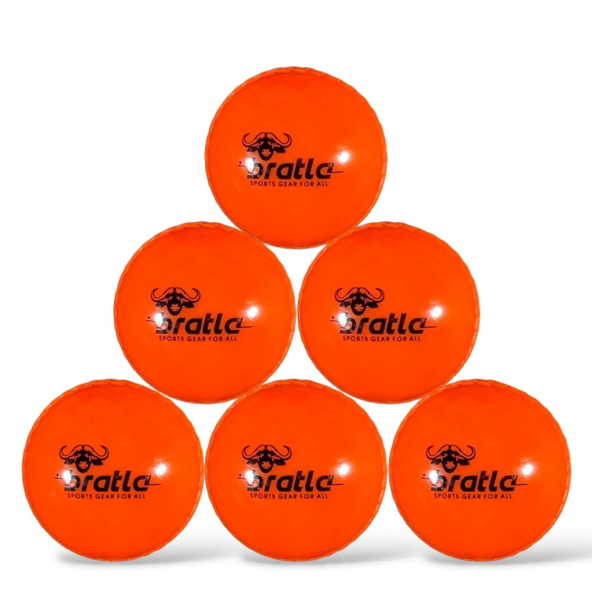 Wind Cricket Balls - Soft Training Practice Cricket Air Balls for Coaching Indoor & Outdoor - Blue Orange Neon/Yellow Pack of 6