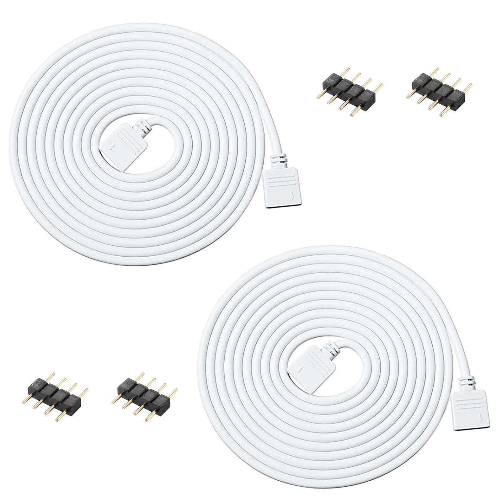 2Pcs 8.2ft/2.5M 4Pin LED Strip Light Extension Cable Wire, LED Cable Connector, RGB LED Connector Cable 4 Pin for 5050 3528 2835 RGB LED Strip