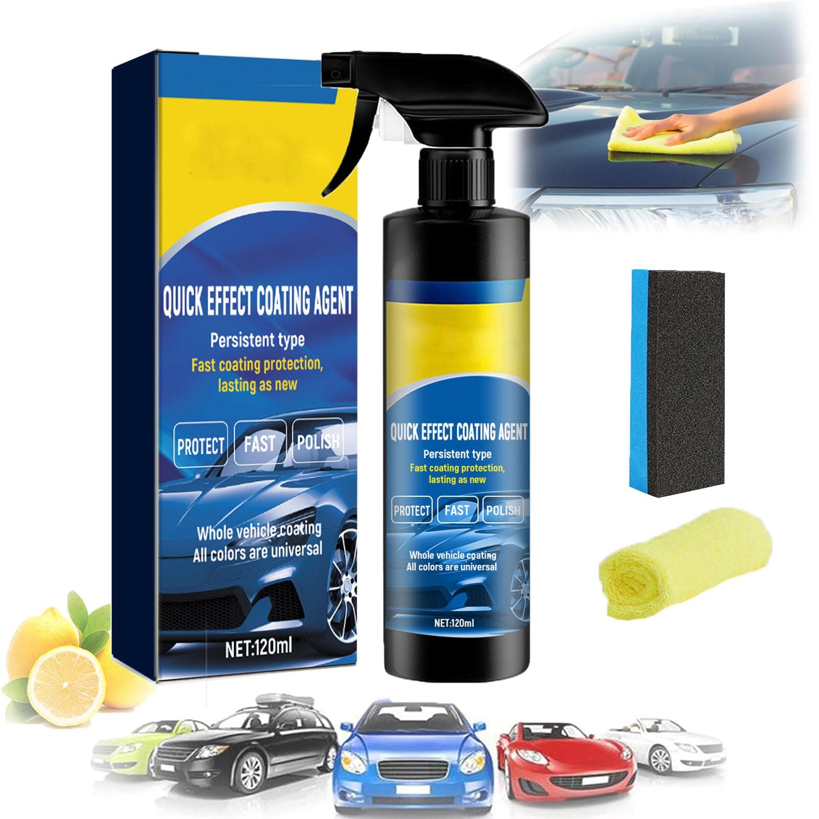 Sopami Car Coating Spray, Sopami Quick Effect Coating Agent, Sopami Oil Film Emulsion Glass Cleaner, Sopami Quickly Coat Car Wax Polish Spray Waterless Wash, 3 In 1 High Protection Spray (1PCS)