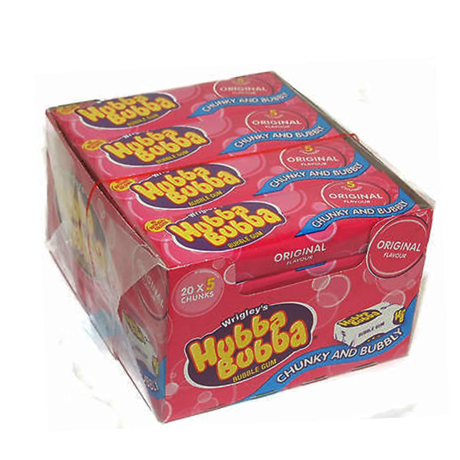 Hubba Bubba Wrigley's Original Flavour Chunky and Bubbly Bubble Gum, 1.23 oz / 35 g, 20 Pack