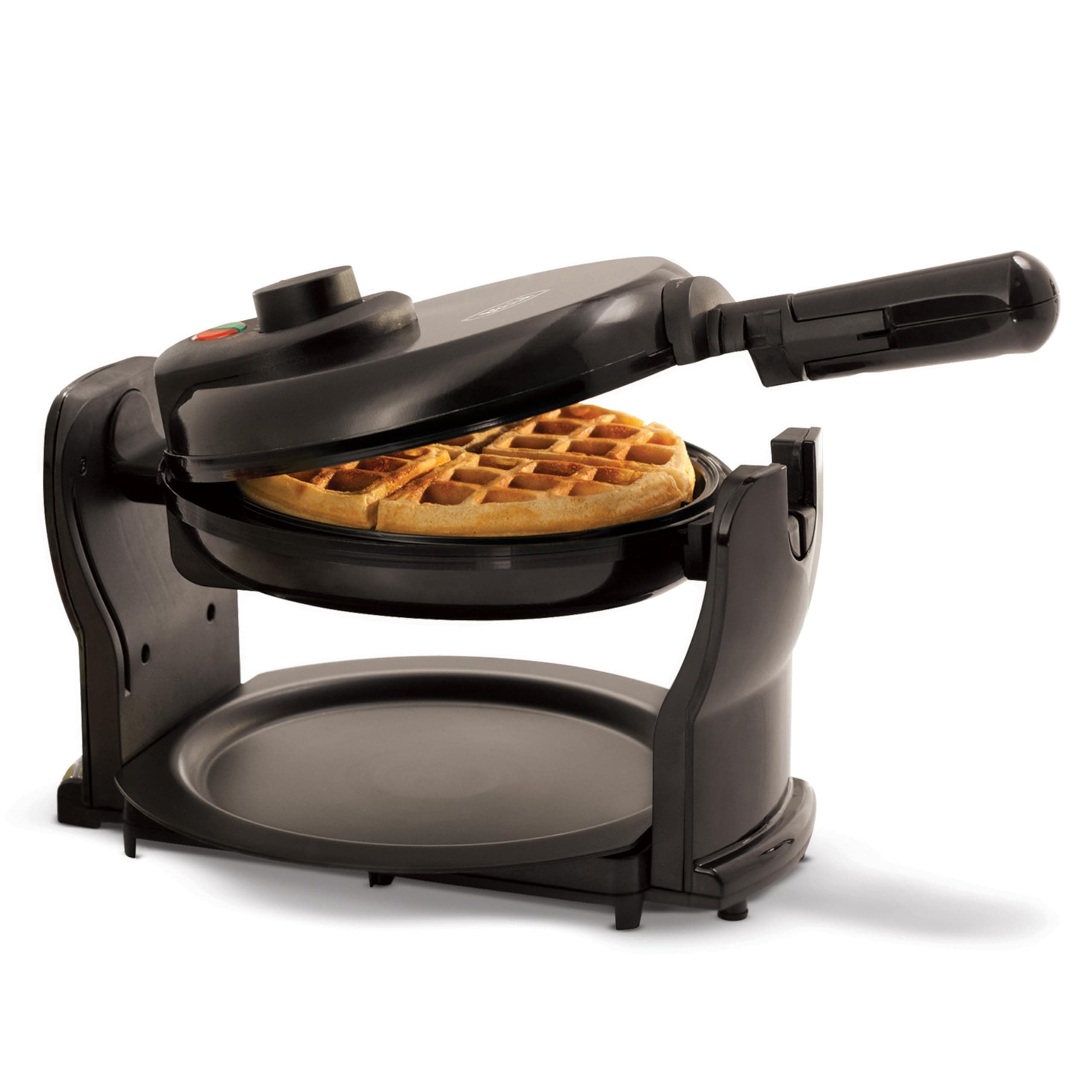 BELLA Classic Rotating Belgian Waffle Maker with Nonstick Plates, Removable Drip Tray, Adjustable Browning Control and Cool Touch Handles, 1000 Watt, Black