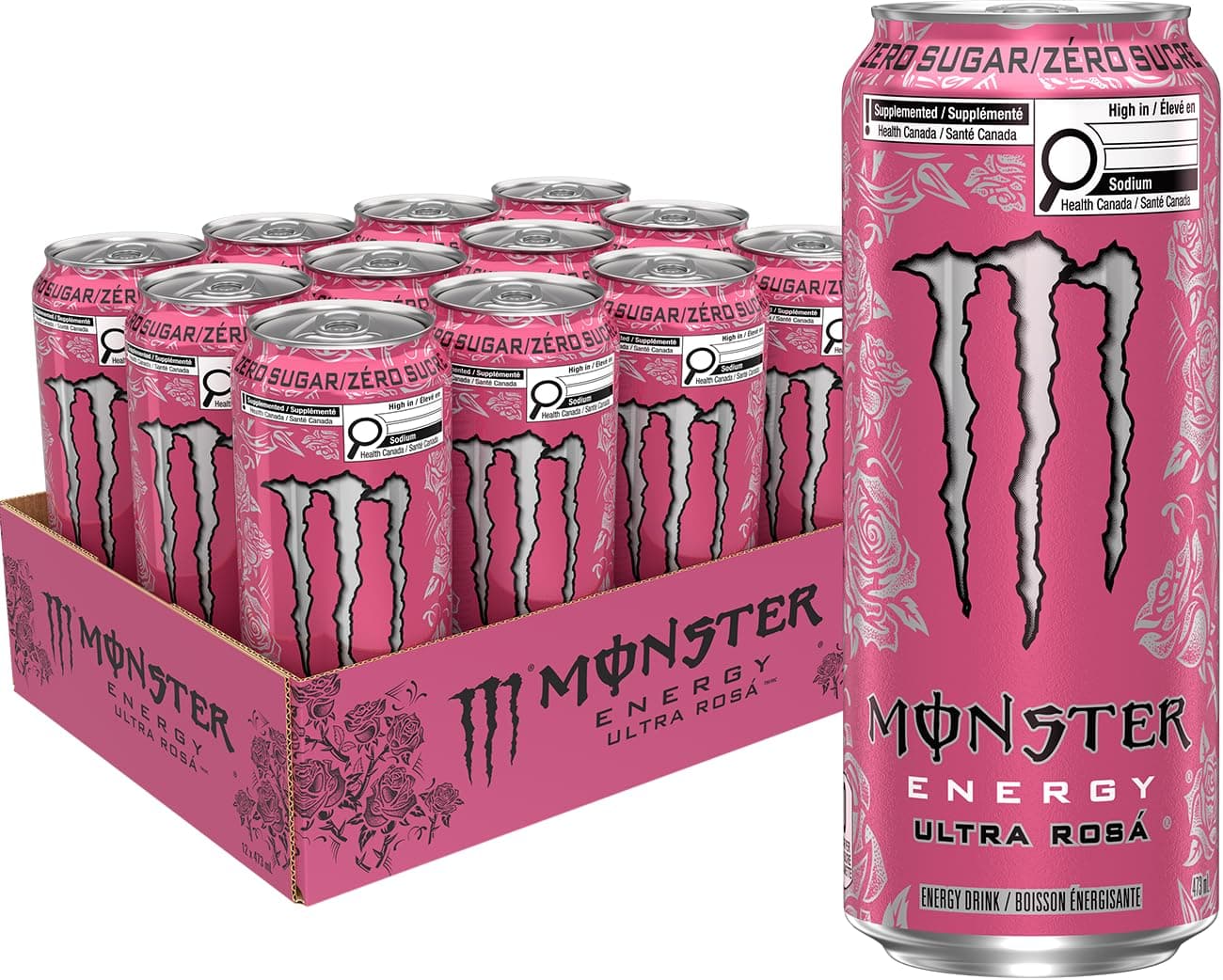 Monster Ultra Rosa Cans, 473mL, 12 Pack