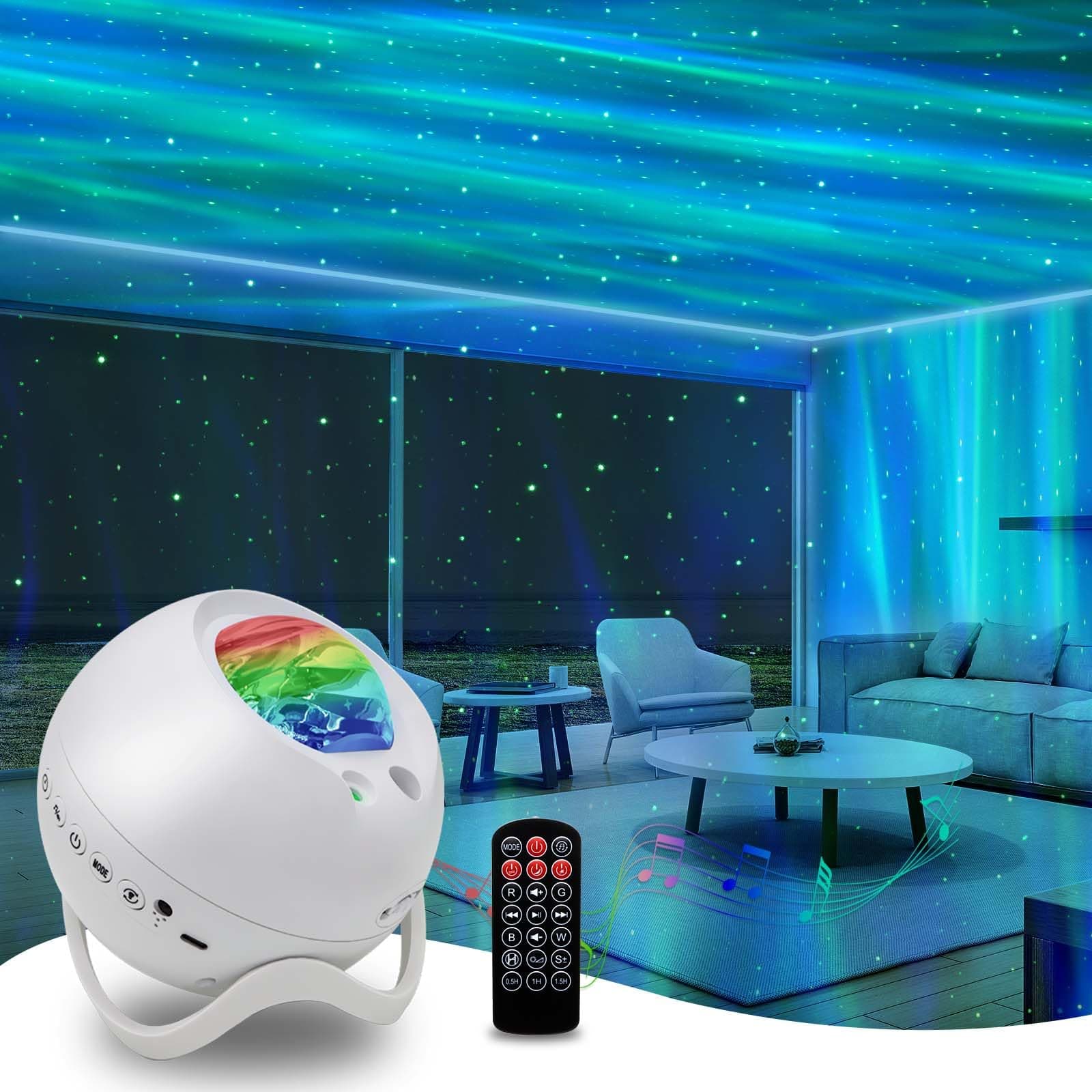 Star Projector,Northern Lights Projector,with Bluetooth Speaker, White Noise, Remote Control,Night Light,for Game Room, Adults, Family Gatherings,Galaxy Projector Bedroom