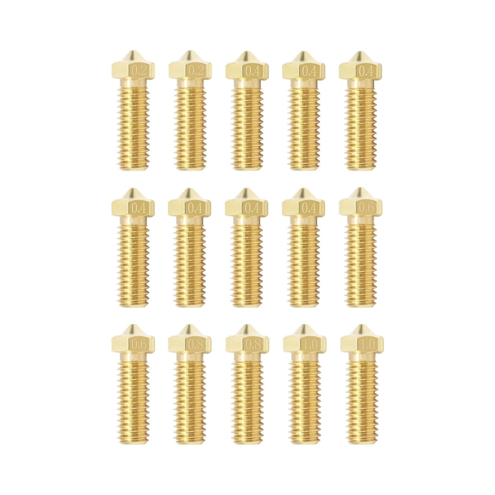 15PCS Nozzles Kit for Anycubic Vyper, 3D Printer 7PCS 0.4mm Brass Nozzles and 2PCS 0.2mm, 0.6mm, 0.8mm, 1.0mm Brass Nozzles Kit for Anycubic Vyper, Kobra Plus, Kobra Max