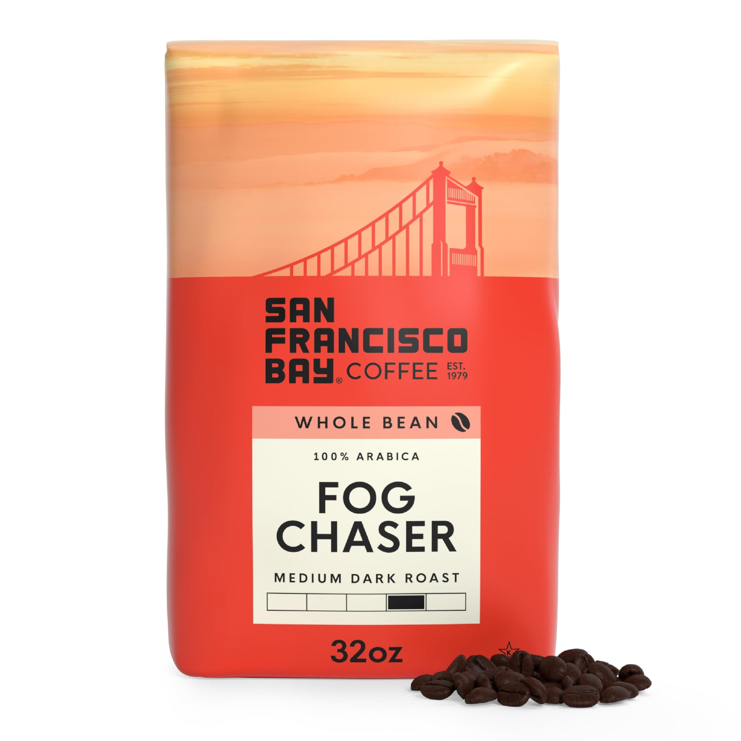 San Francisco Bay Coffee - Medium-Dark Roast Whole Bean Coffee - Fog Chaser (2 lb bag)