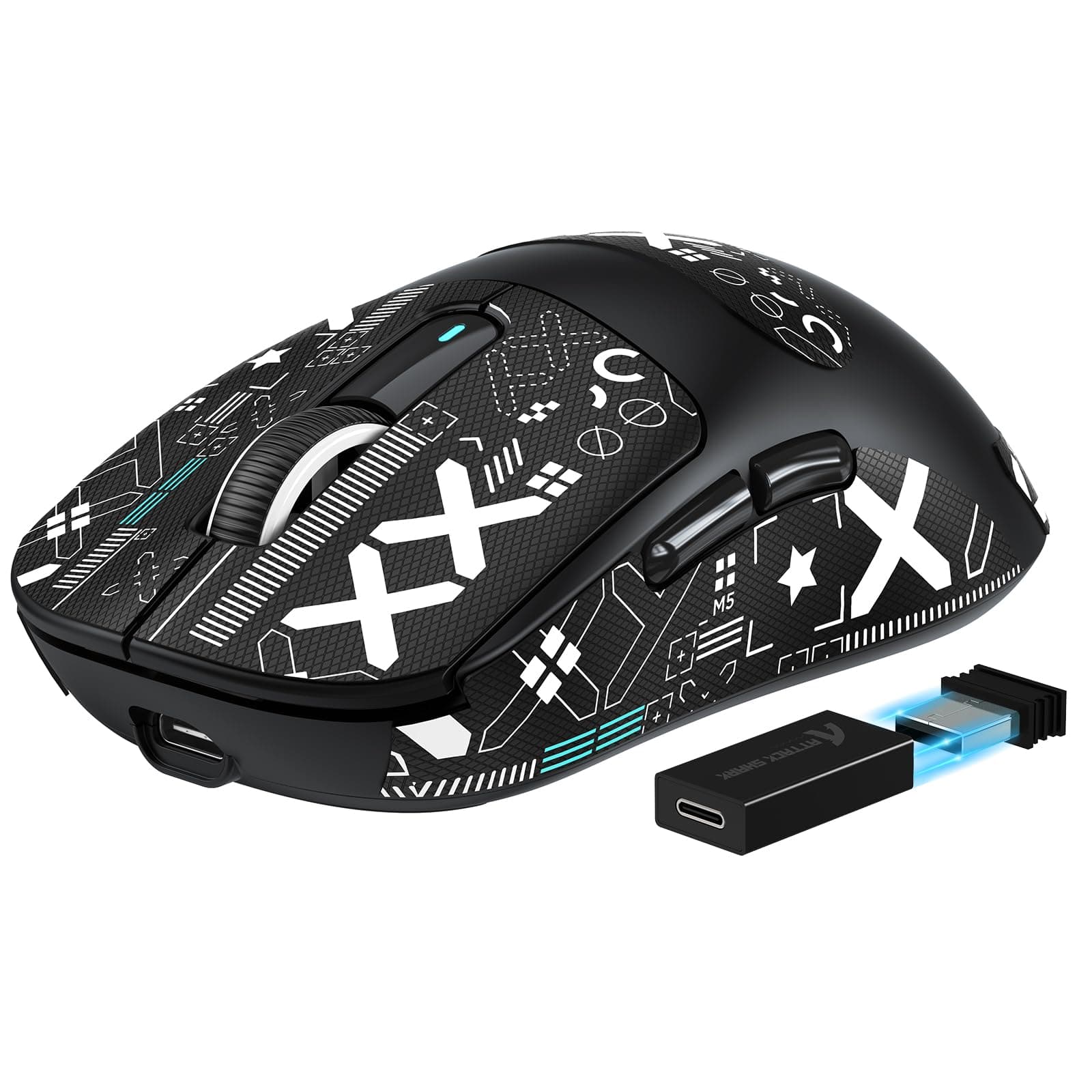 ATTACK SHARK X3PRO 4K/8K Lightweight Wireless Gaming Mouse with Tri-Mode(Wired/2.4GHz/BT),PAW3395 Optical Sensor,26K DPI,Kailh GM8.0 Switch,Long Battery,7 Buttons for PC/Laptop/Win/Mac(Black+Sticker)