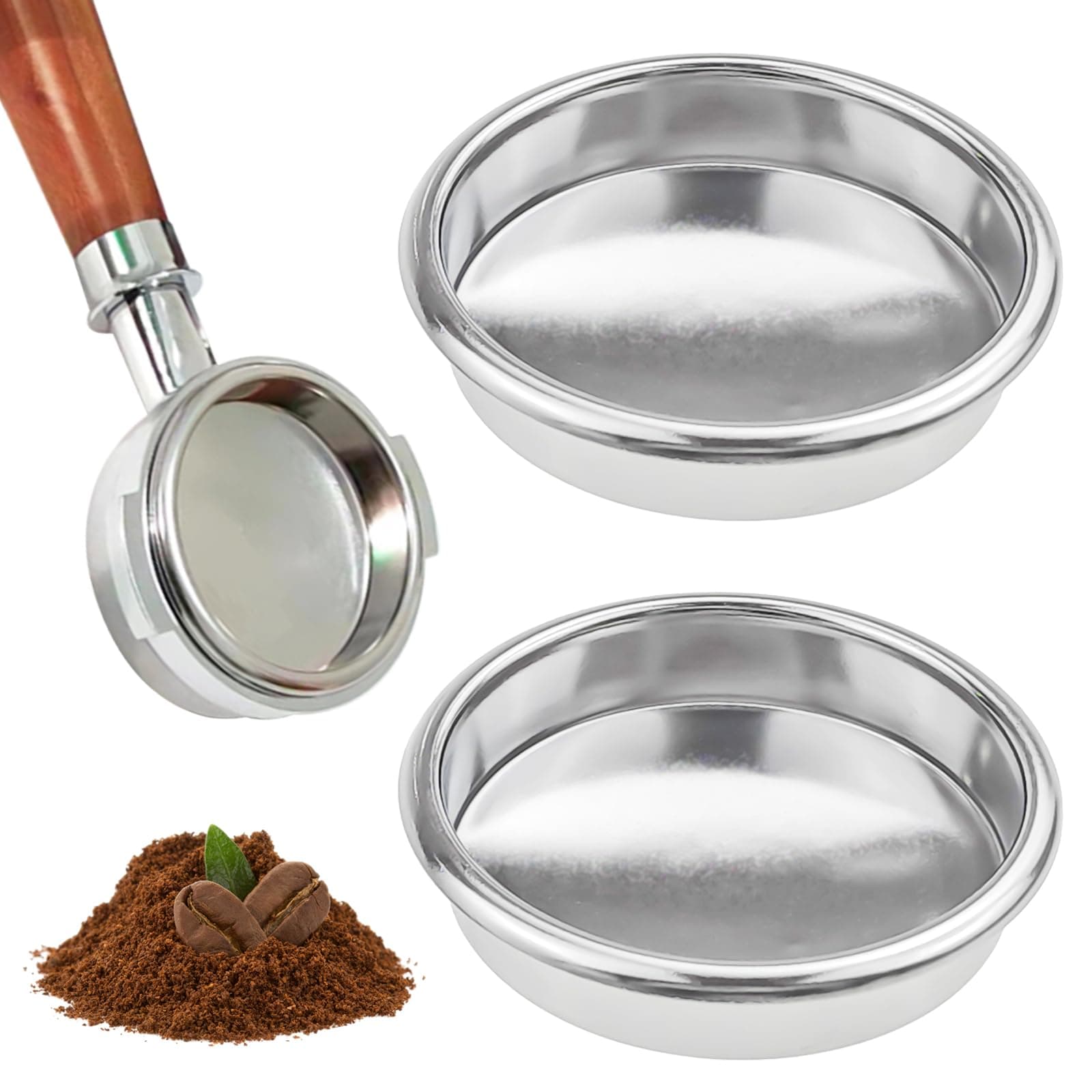 2 PACK 58mm Backflush Blind Filter Basket Disc, Backflush Filter Espresso, Stainless Steel Back Flush Blind Filter Basket, Espresso Cleaning Disc