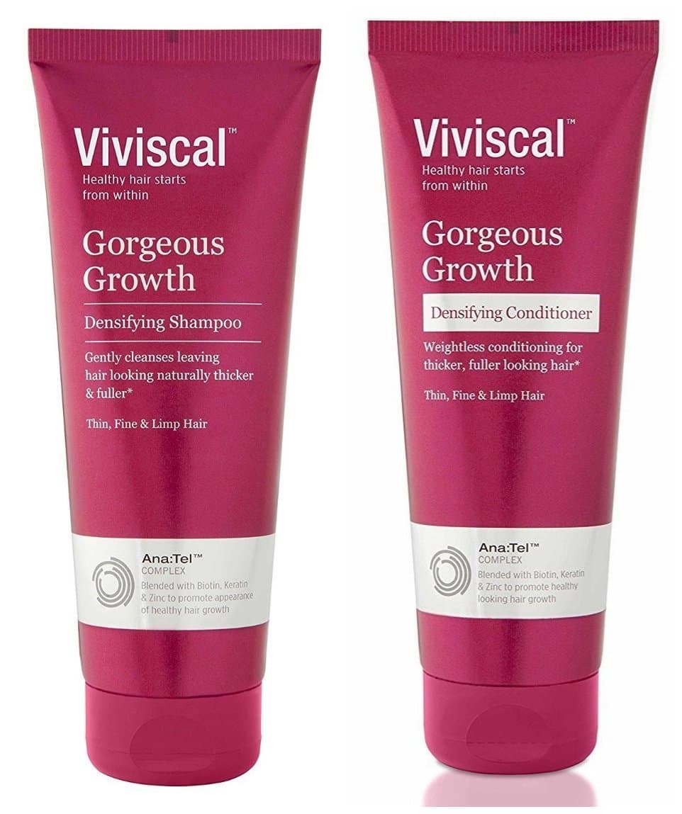 Viviscal Gorgeous Growth Densifying Shampoo and Conditioner Bundle With Lemon, Mandarin Orange, Camphor, Nutmeg, Patchouli, Coriander, Eucalyptus, Pea, Clary and Limonene, 8.45 fl. oz. each