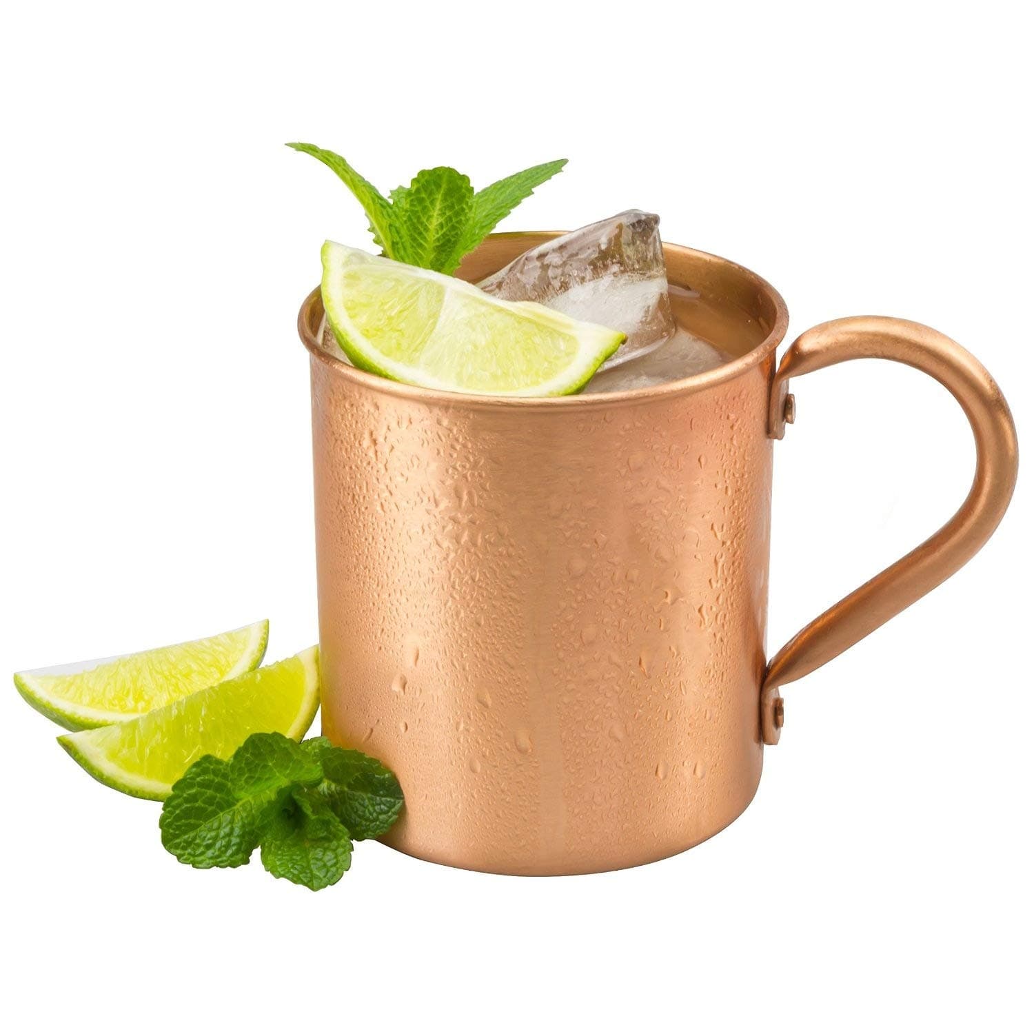 Gear Ultimate Moscow Mule Pure Copper Mug: 100% Solid Copper Cup, 16 Ounces, No Inner Linings, Perfect for Russian Moscow Mules, Cocktail and Cold Drinks, with Quick Cocktail Recipe Ebook