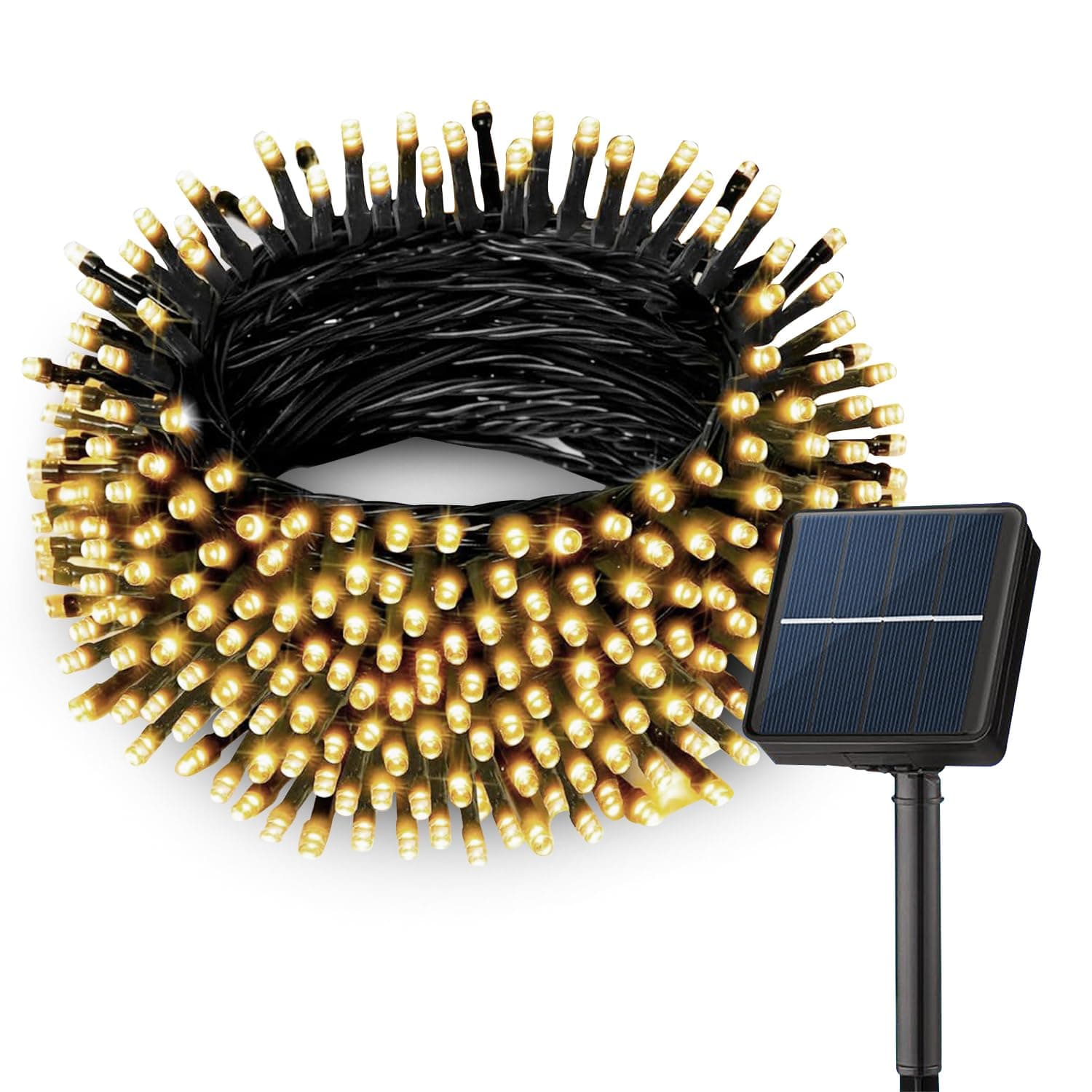 Solar String Lights Outdoor - 200LED 72Ft 8 Modes Waterproof Starry Fairy Lights for Patio Garden Wedding Party Christmas Decor (Warm White)