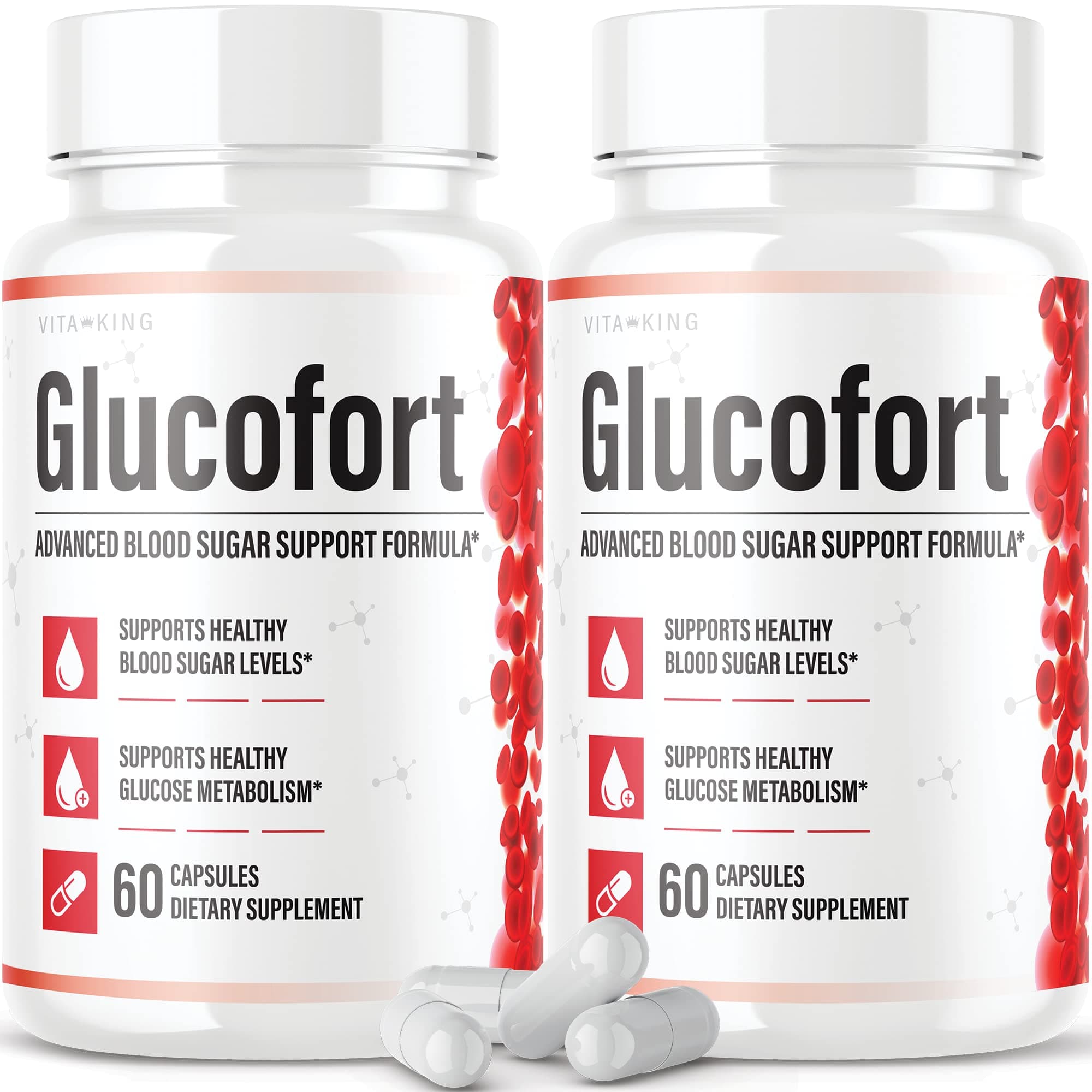 Vitaking (Official) Glucofort Supplement Support Glucofortal Formula Support (2 Pack)