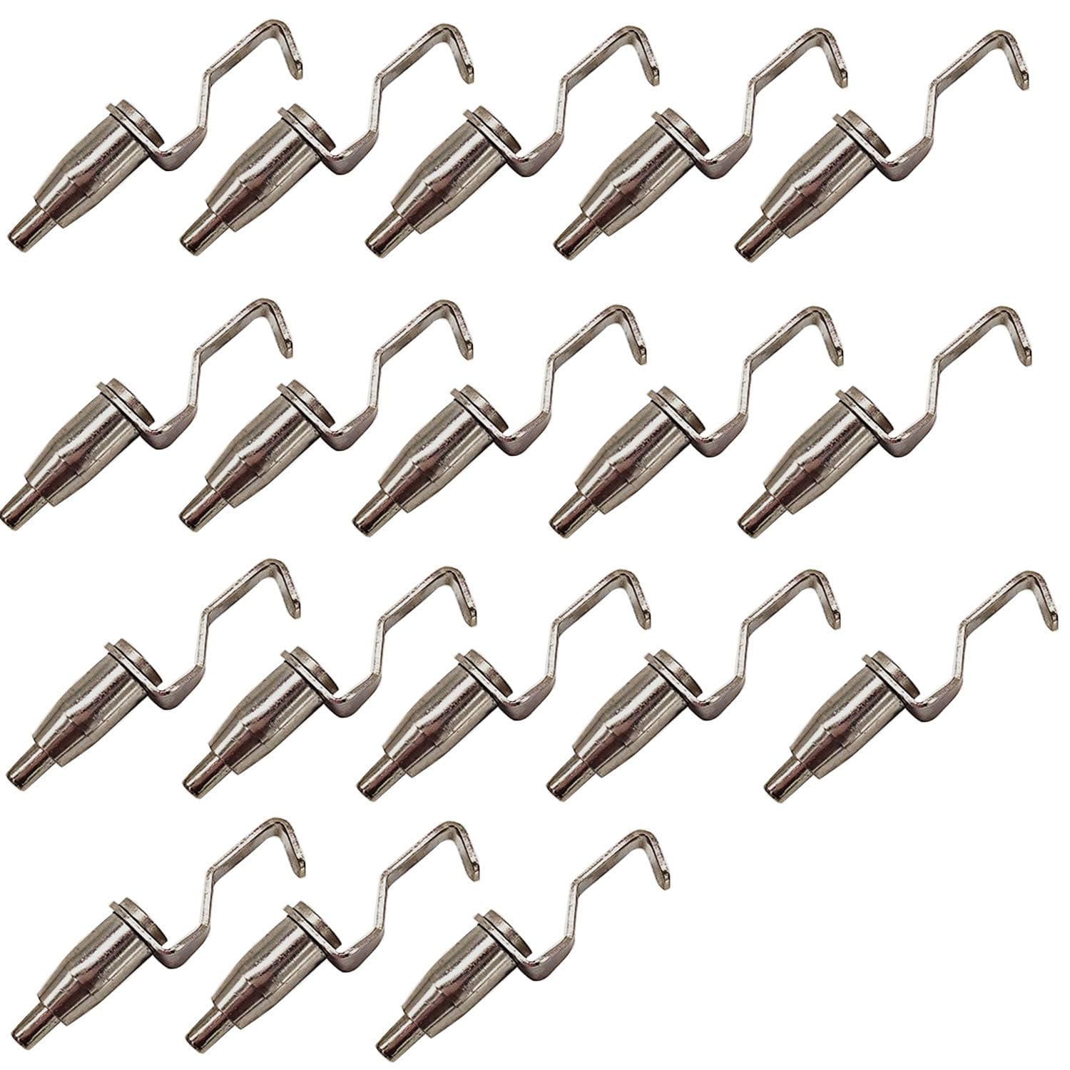HAN SHENG Adjustable Gallery Hooks 18-Pack, Metal Wire Rope Hangers for Thin Cable (1mm-2mm), Art Display & Picture Hanging System