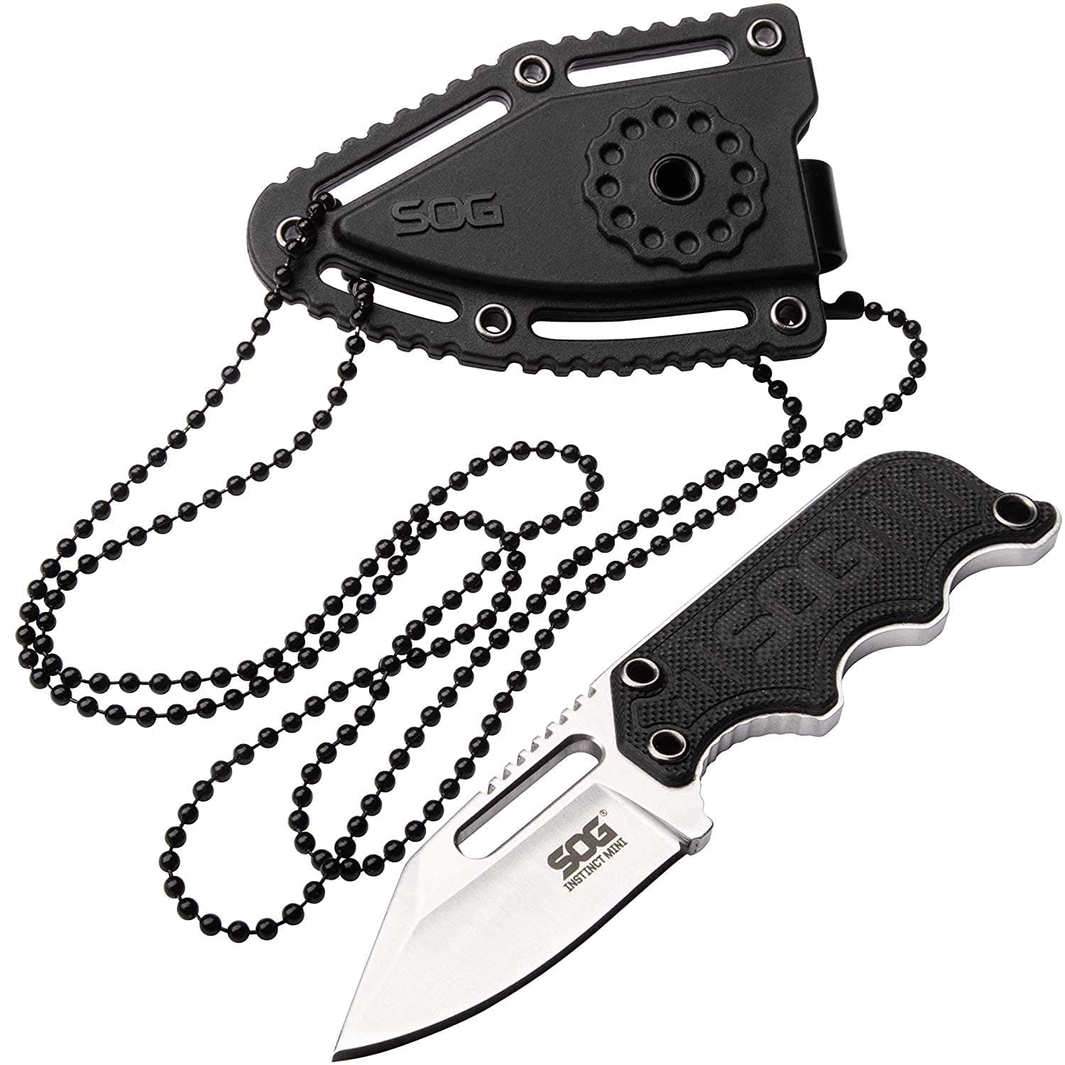 Instinct Mini Small Fixed Blade Knife- 8.75 Inch x 1 Inch x 4 Inch Full Tang Adjustable Clip Belt or Boot Knife with Tactical Knife Sheath and Neck Knife Lanyard (NB1002-CP)
